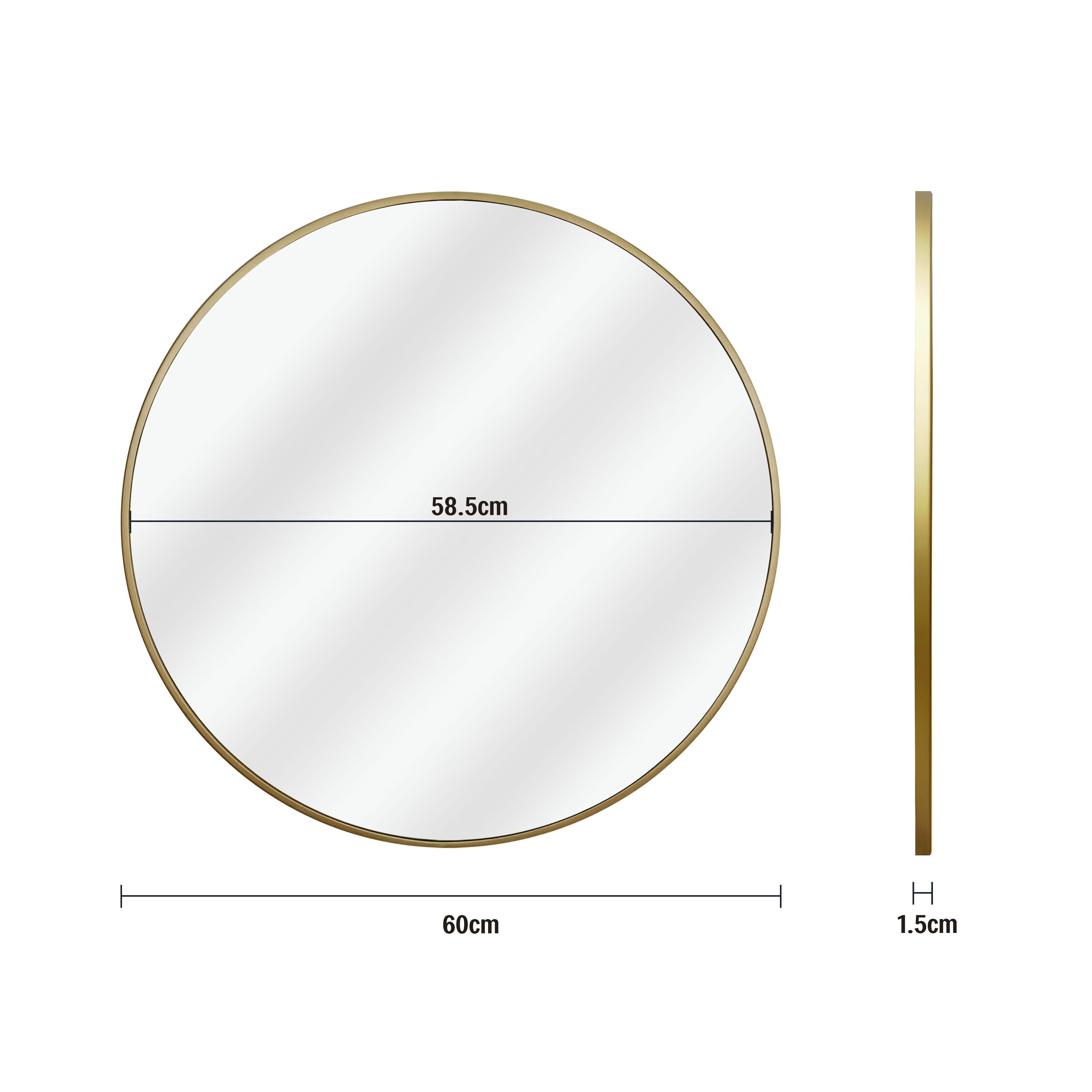Miroir rond diamètre 60 cm métal doré BRIA - INSPIRE - 5