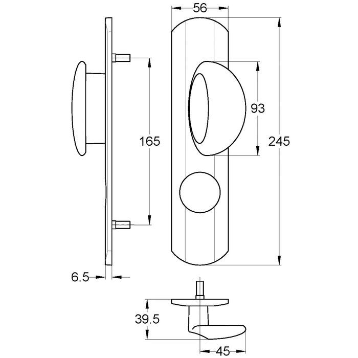 Demi ensemble extérieur tirage Muze chromé velours pour serrure Protective A2P - 3