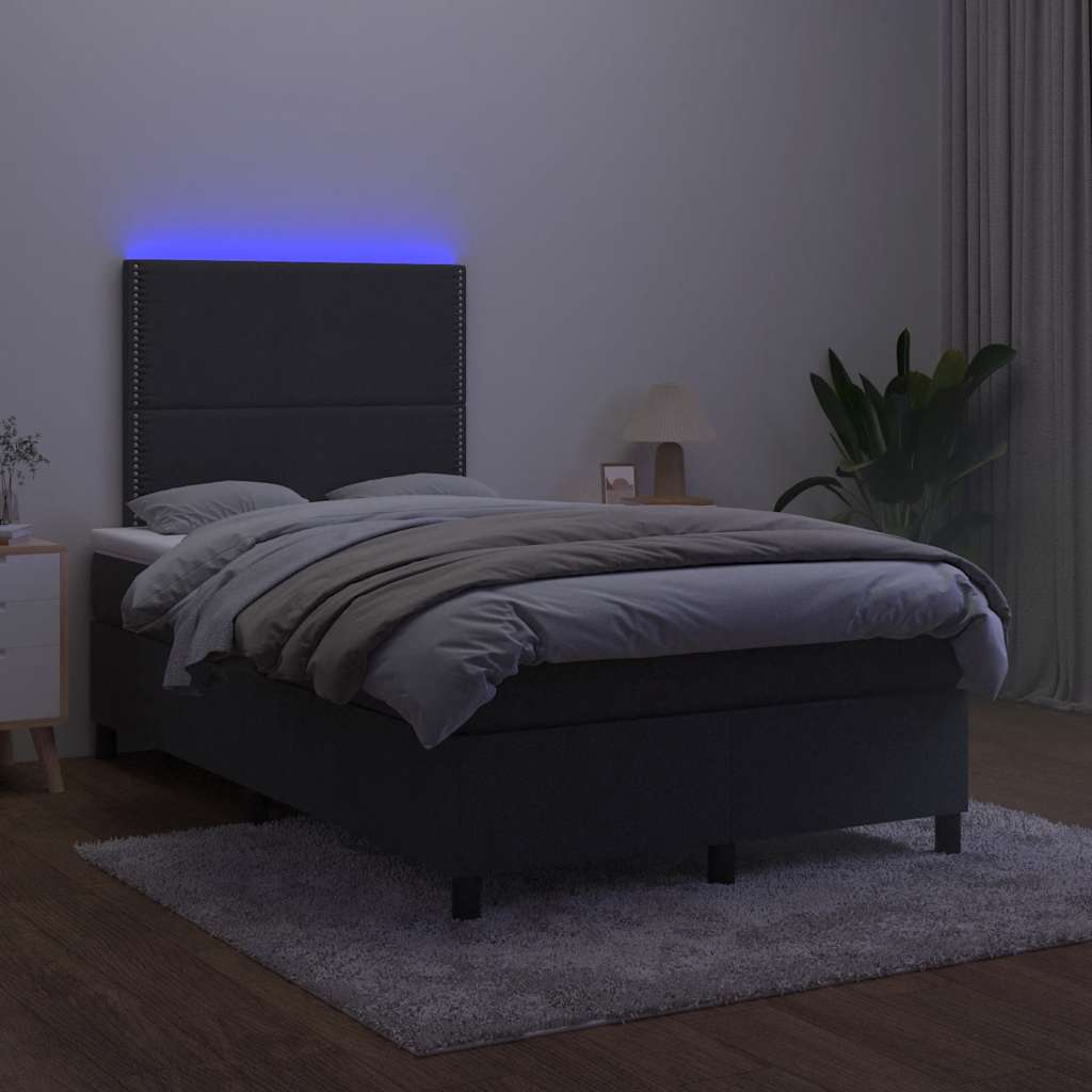 Sommier à lattes et matelas LED, noir, en velours, pour la chambre, 120 × 190 cm - 4