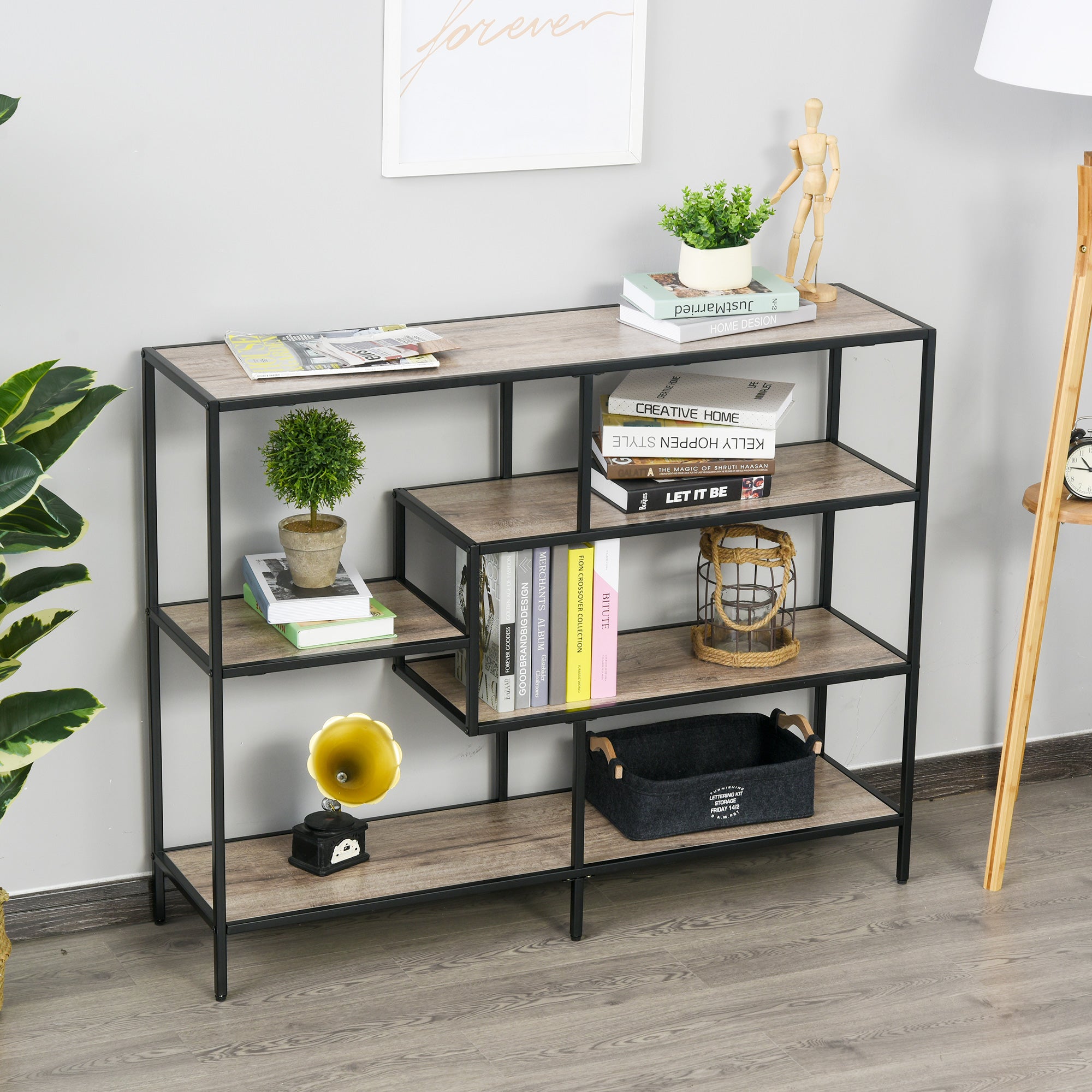 HOMCOM Mobile Libreria A 16 Ripiani Per 720 CD In Legno Nero