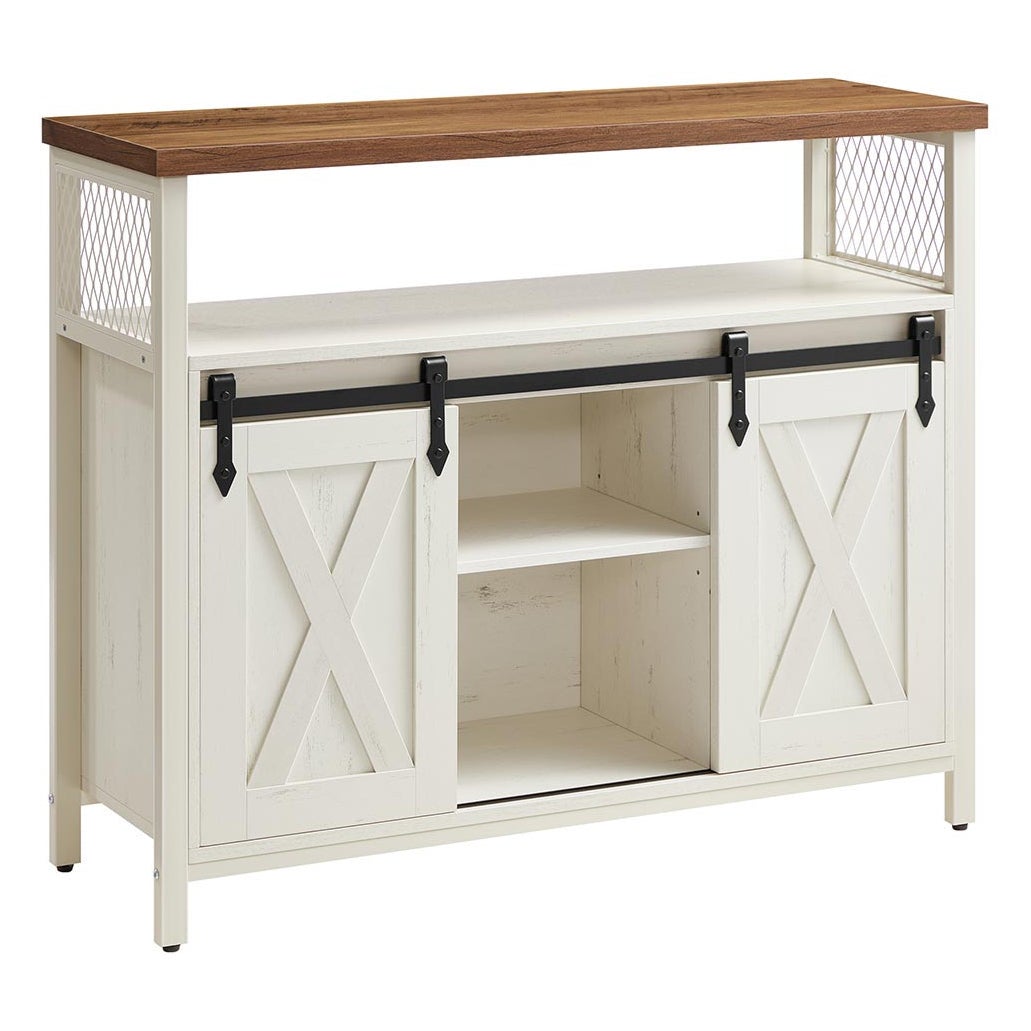 Buffet Design Noir Yaheetech, étagères Ajustables Et Portes Coulissantes