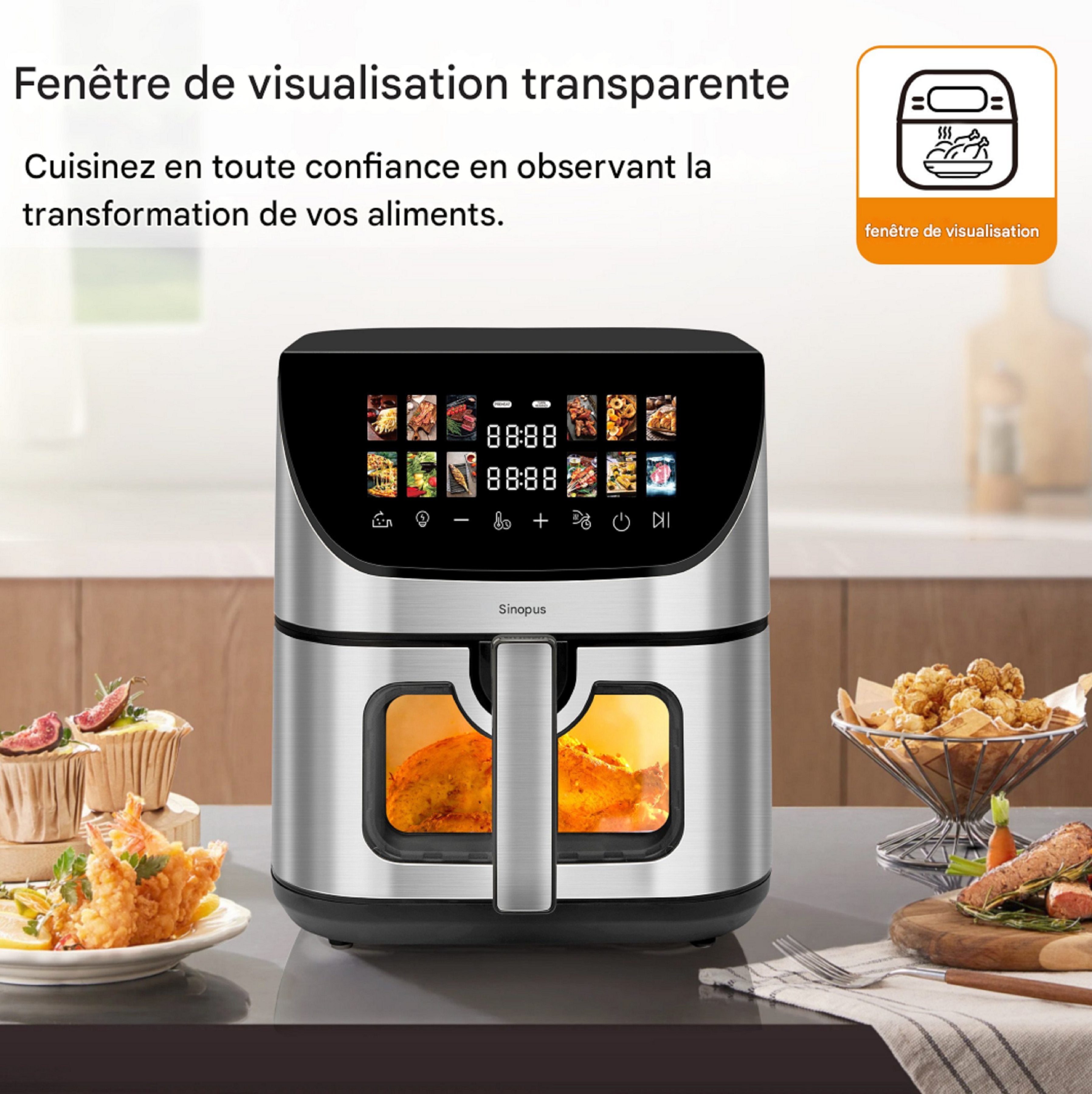 Friteuse à air XXL 8,5 L avec fenêtre de visualisation et écran couleur, 12 programmes, écran tactile LED couleur, nettoyage facile - 2