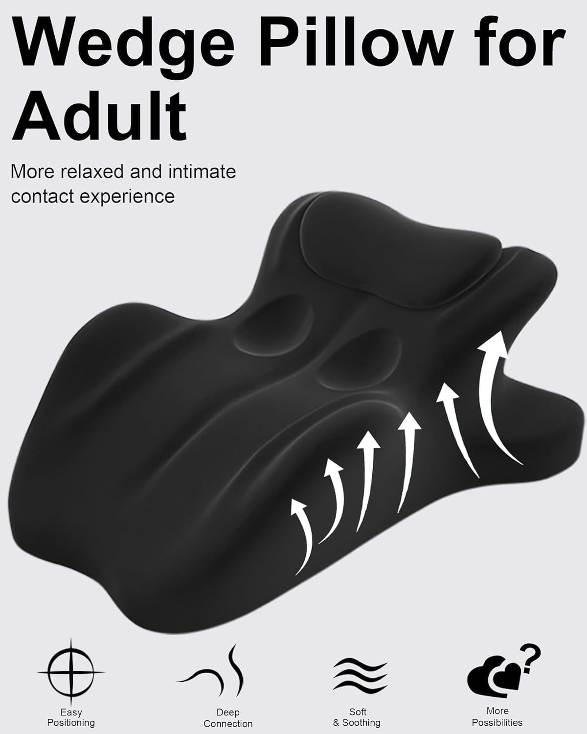 Oreiller ergonomique en mousse à mémoire de forme, oreiller de soutien intime pour couples, oreiller multifonctionnel (noir) - 6