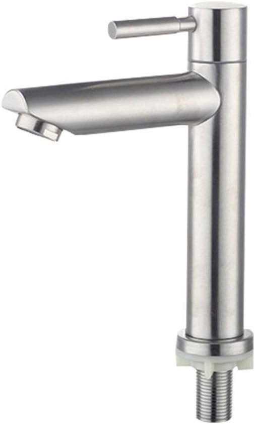 Bateria kuchenna – tylko zimna woda – jednootworowa – stal nierdzewna 304 – srebrna