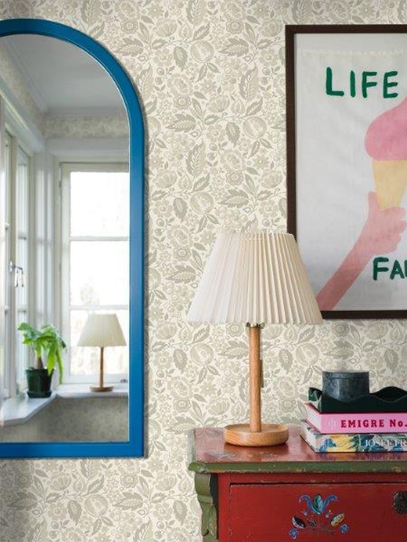 Papel pintado flores beige - 53 cm x 10.05 m - borastapeter
