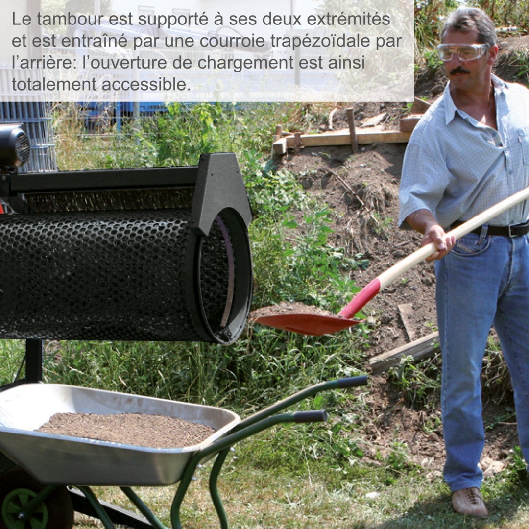Scheppach Tamis roulant RS400 – 230 V – 360 W – tambour Ø 400 mm – Longueur tambour 900 mm – inclinable à 10° – Vitesse de rotation 42 min-1 - 2