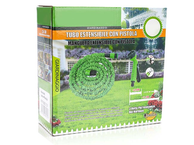 Tubo Acqua Giardino Estensibile 15m, 8 Funzioni di Spruzzo, Connettore in Ottone da 1/2 e 3/4, Tubo in Lattice a 3 Strati, Tubo per Irrigazione e Lavaggio, con Gancio e Borsa per Tubo Acqua Giardino Estensibile 15m, 8 Funzioni di Spruzzo, Connettore in Ottone da 1/2 e 3/4, Tubo in Lattice a 3 Strati, Tubo per Irrigazione e Lavaggio, con Gancio e Borsa per