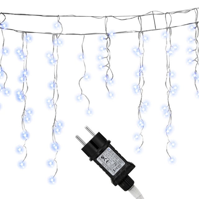 20M 600LEDs Guirlande lumineuse en stalactites Blanc froid,, IP44 étanche, Décoration de Noël, Fête, Balcon, Jardin