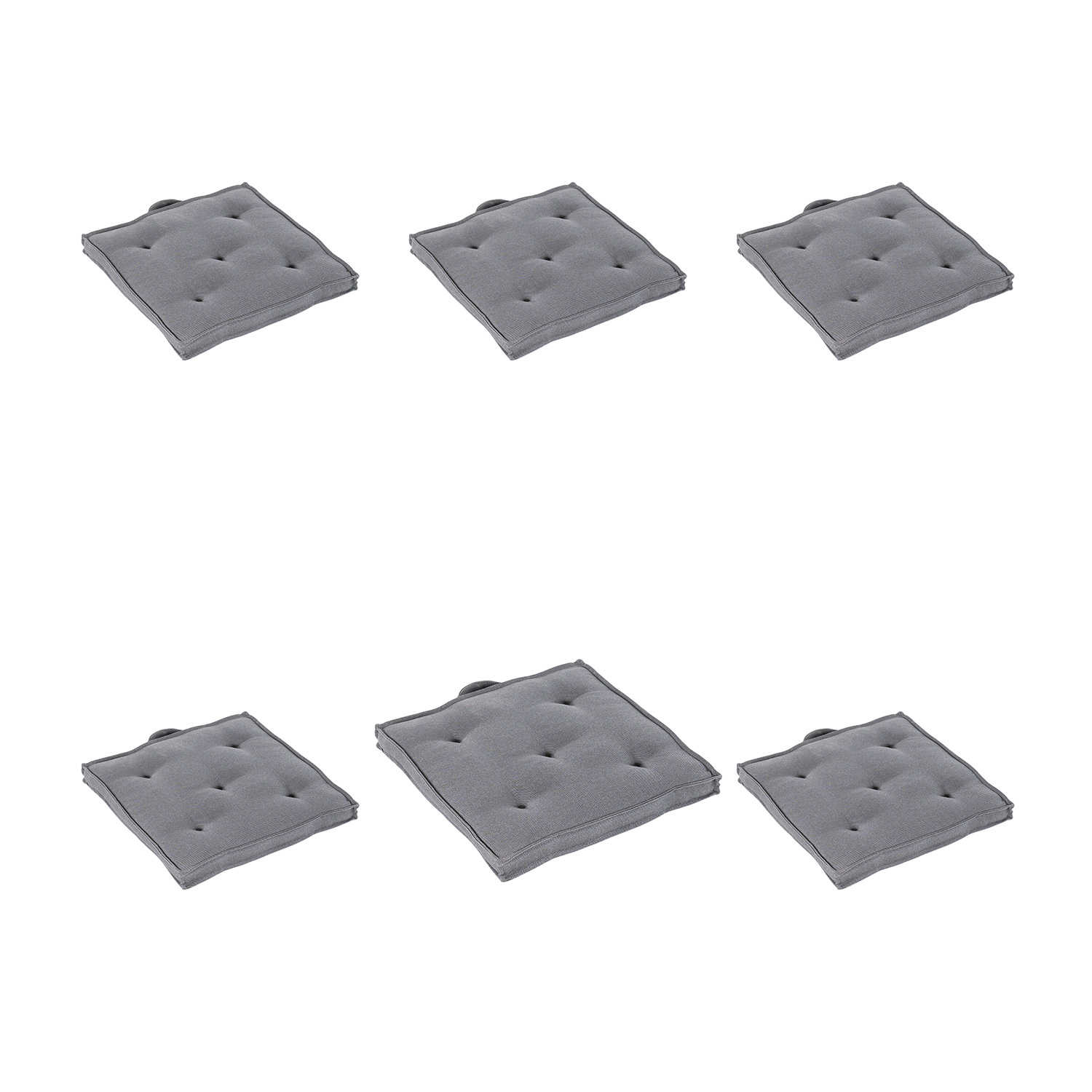 Pack de 6 cojines para sillas de jardín olefin gris 42x42 cm