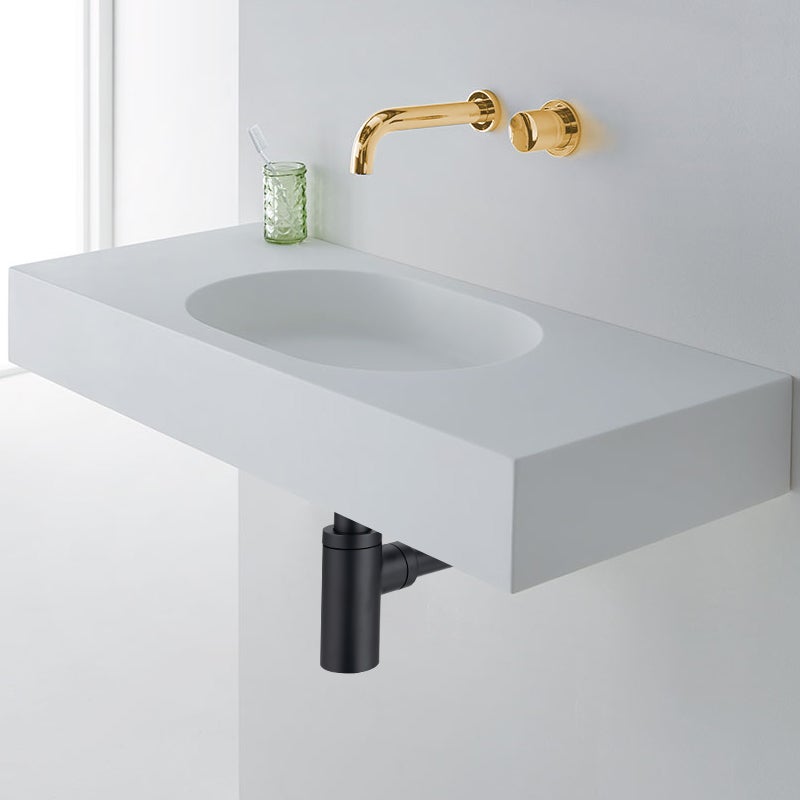 BALNEO - siphon de lavabo rond en laiton noir - siphon de salle de bain moderne - 4