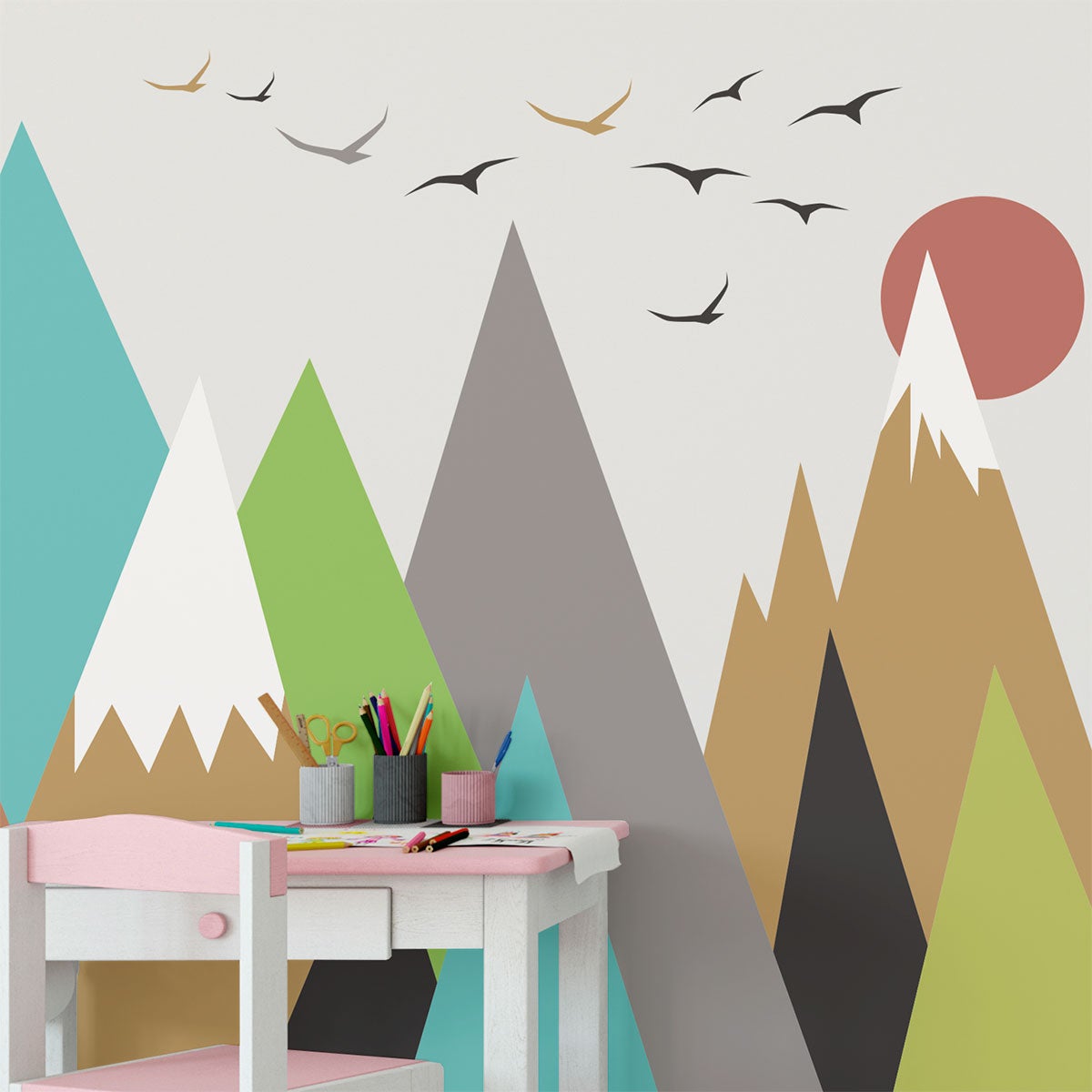 Adesivo bambino di montagna scandinavo agnieszka - Sticker adesivo - adesivi murali - 60x90cm - 3