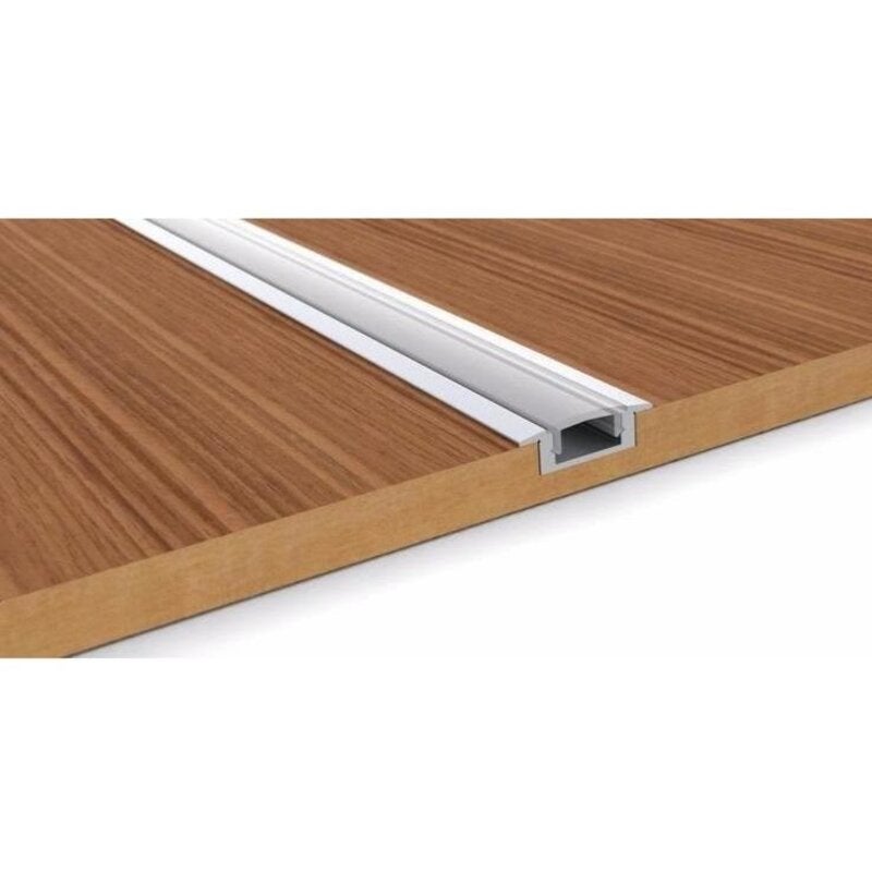 Profilé Aluminium encastré 2m avec Couvercle Blanc Opaque - 1 m - SILUMEN - 3