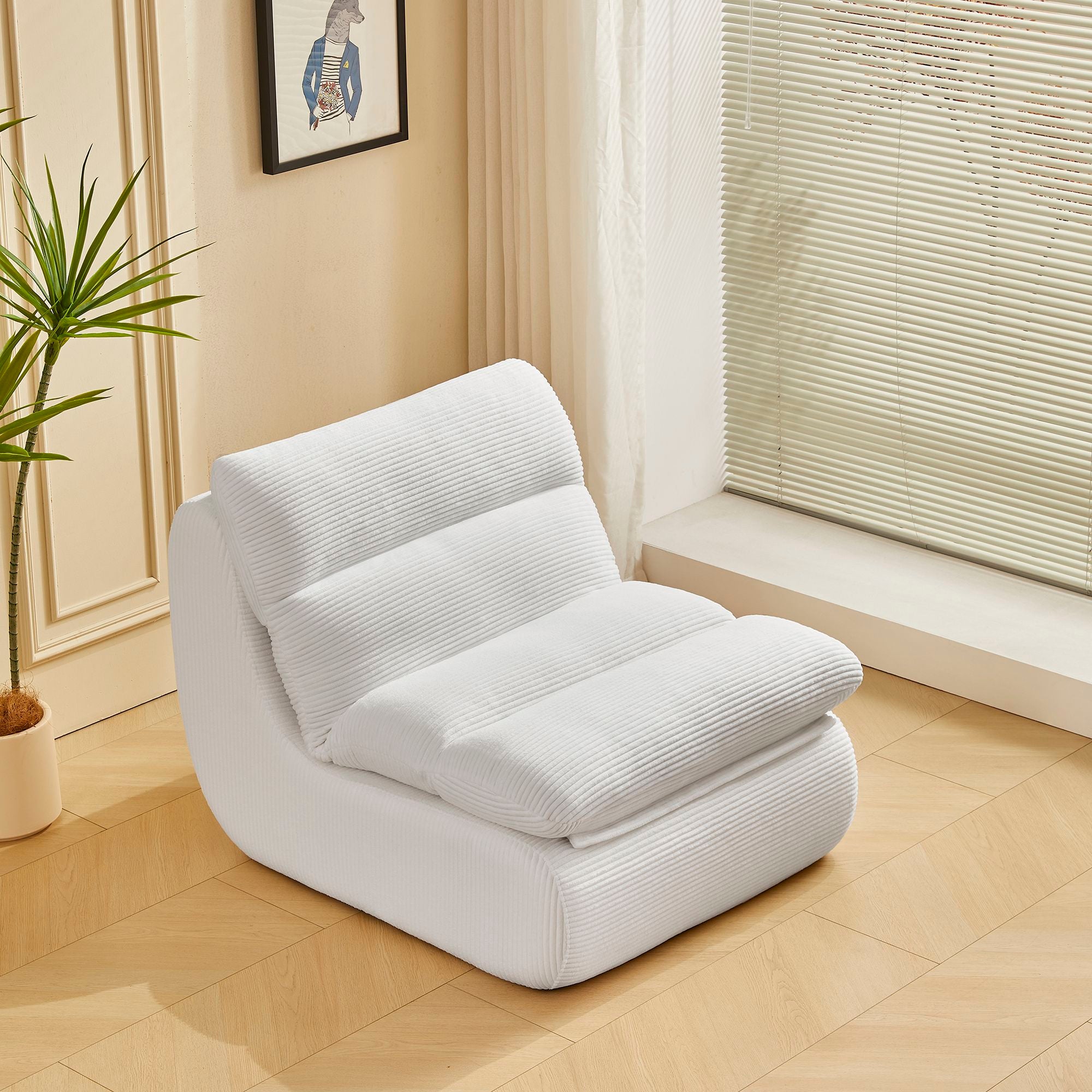 Canapé Paresseux En Forme De S Mousse Haute Densité - Fauteuil Sol Confortable 130x56x82 Cm