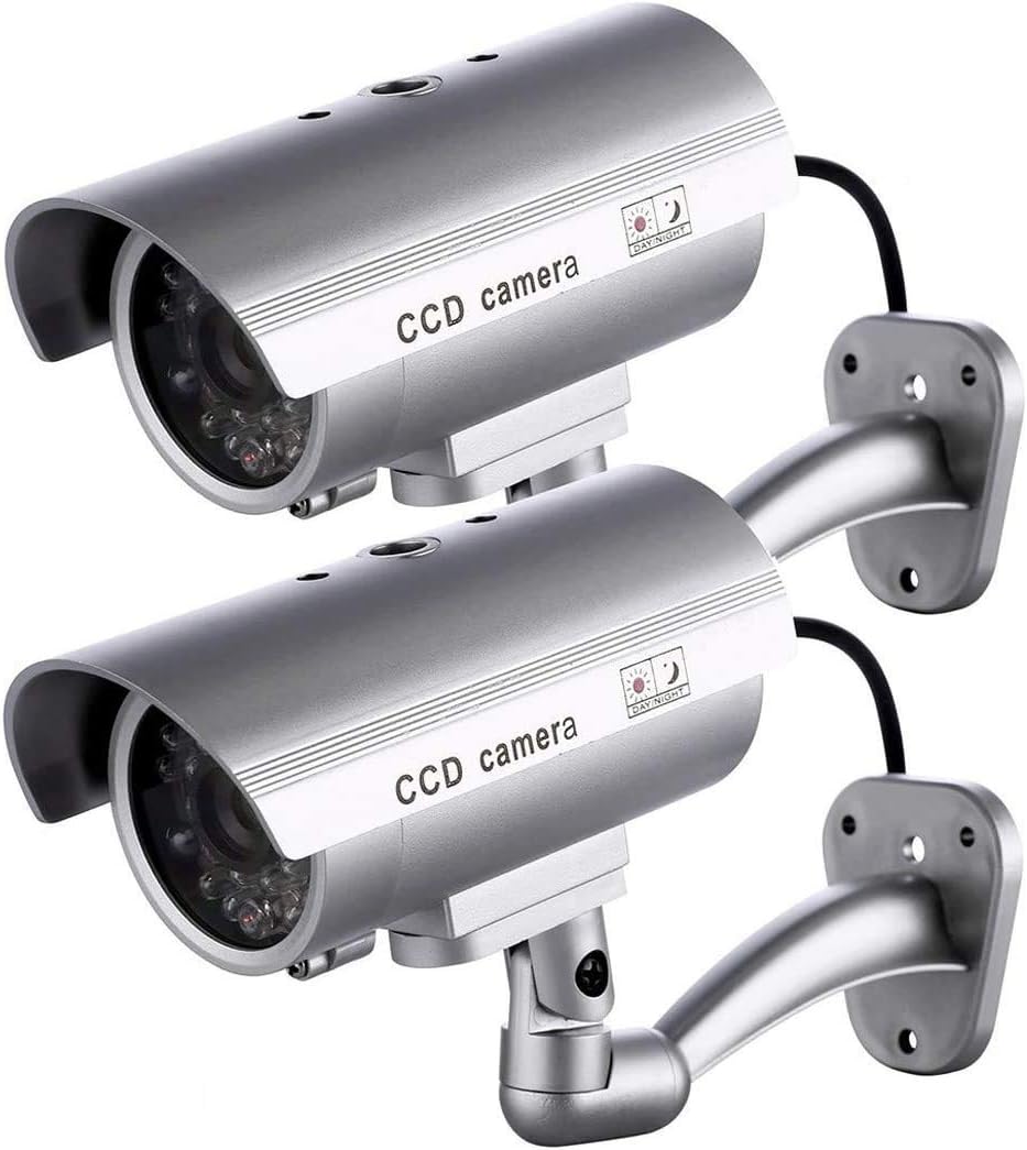 Caméra Factice Extérieure Caméras Factices Relaxdays - Lot De 3 - LED Clignotante, Pour Intérieur/extérieur - Piles AA Non Incluses Caméras Factices De Sécurité
