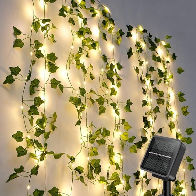 Lampy solarne na zewnątrz, sztuczne bluszcze, lampy solarne na zewnątrz, 10M 100 diod LED