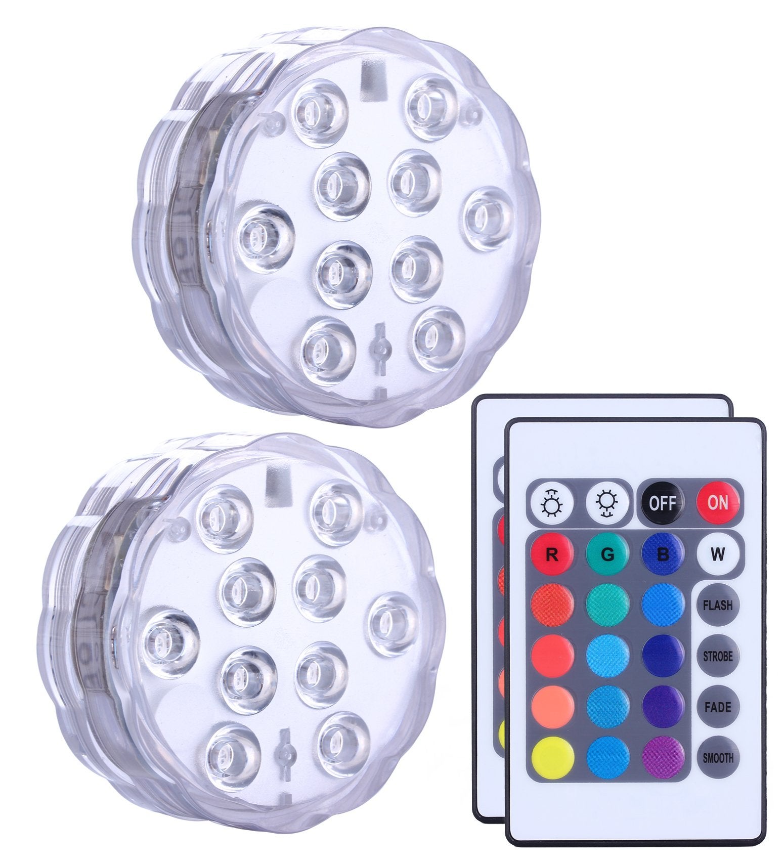 2 szt. Podwodne lampki LED, podwodne lampy LED, wielokolorowe oświetlenie podwodne z pilotem, wodoodporne IP68 do basenu/dekoracji