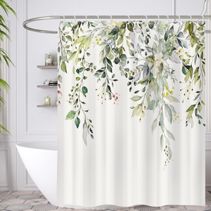 Tenda Doccia - 180 X 180 Cm - Antimuffa E Idrorepellente Con 12 Anelli Per Tende Da Doccia Stampa Digitale 3d Pianta Verde Con Colori Vivaci