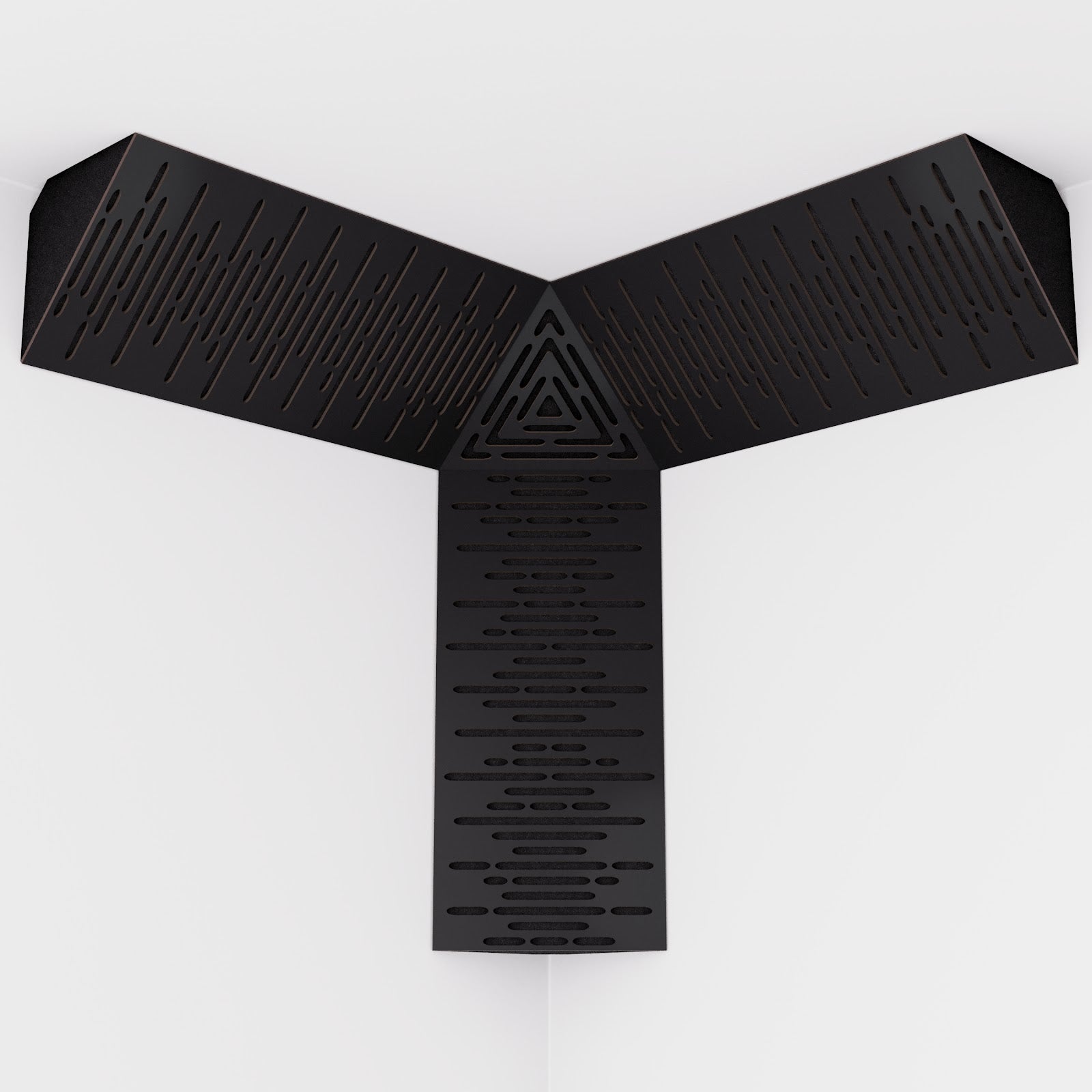 Lot de 3 WAVE-MINI +1 TRICUB-WAVE Pièges à basses d'angle acoustiques insonorisants -MDF perforé laminé et mousse acoustique -Noir - 2