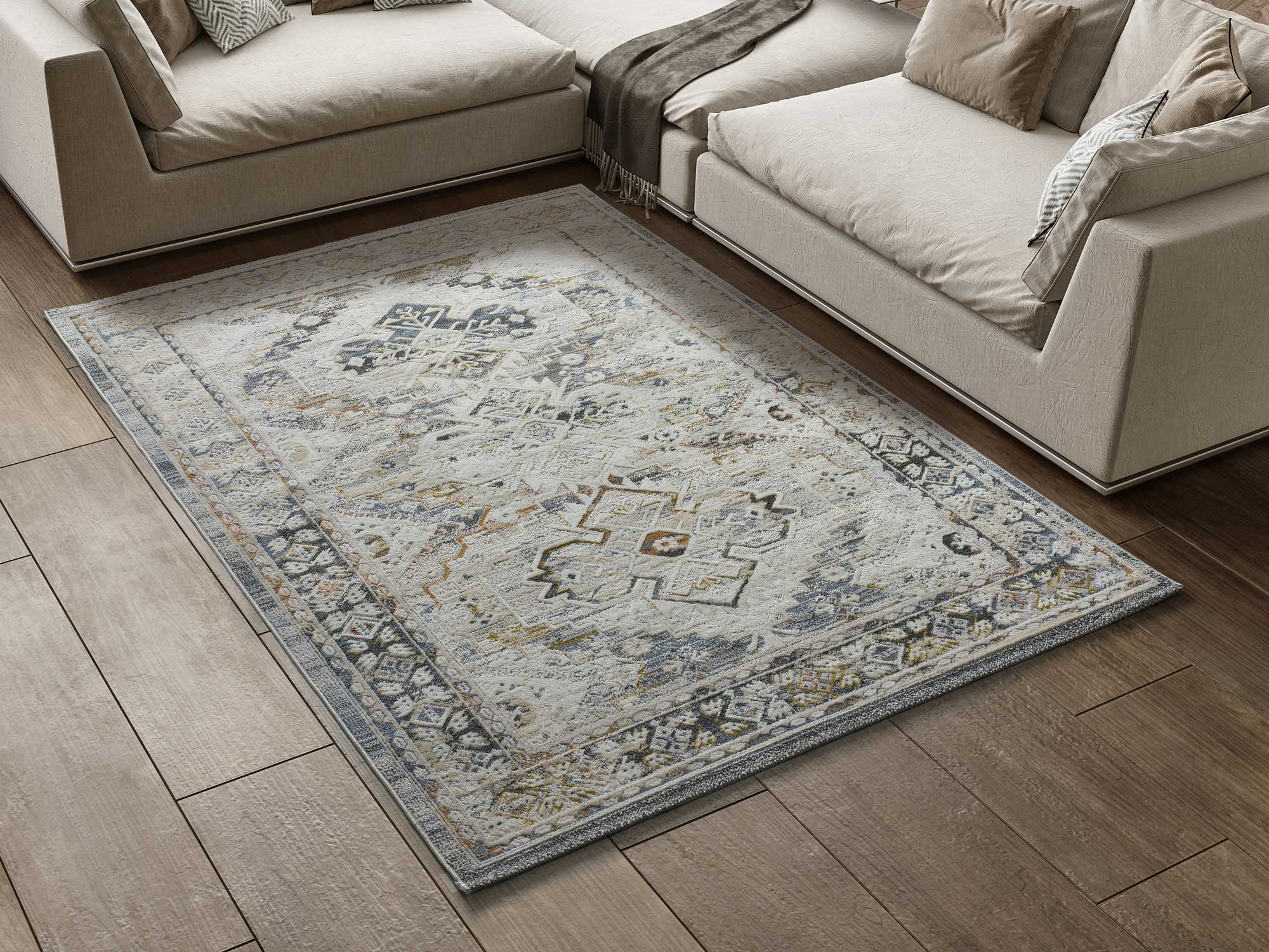 Alfombra interior multicolor rectangular 134 x 200 cm springs vintage - atticgo