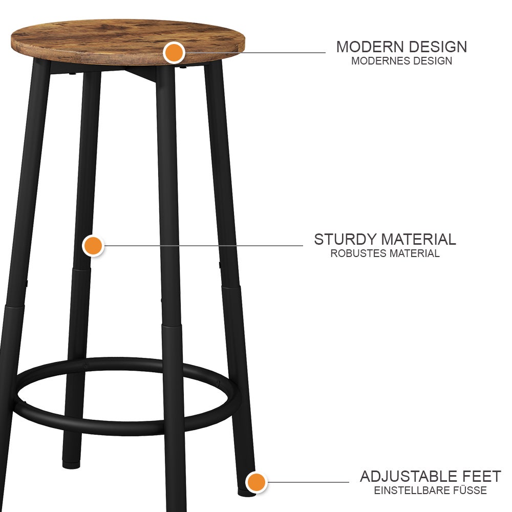 Vicco Stołek barowy zestaw 2 Edmonton, Rustykalny dąb, 31.5 x 64 cm 2 części - 9