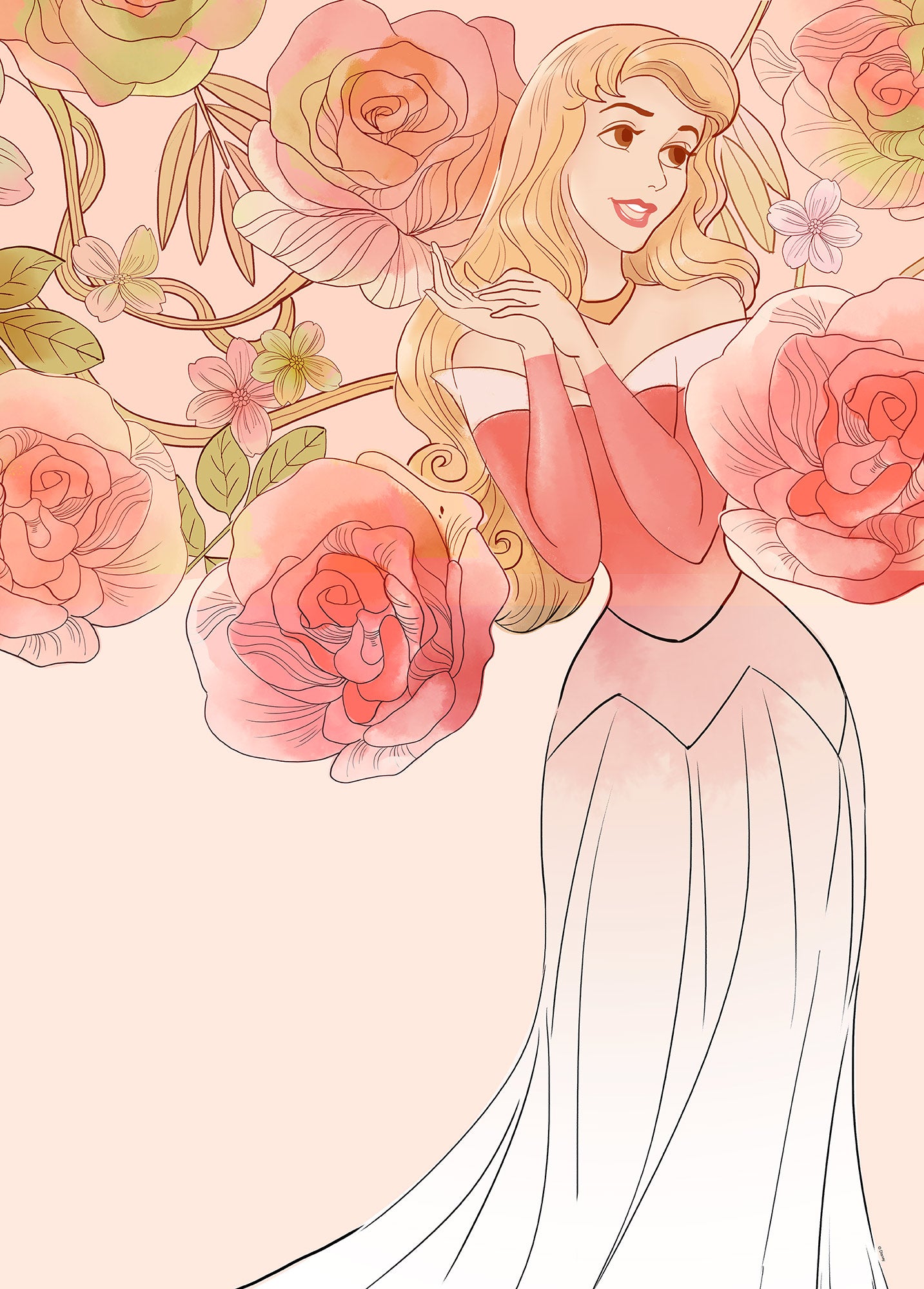 Poster d'art de Komar - Disney Sleeping Beauty Roses - Taille: 30 x 40 cm - 2