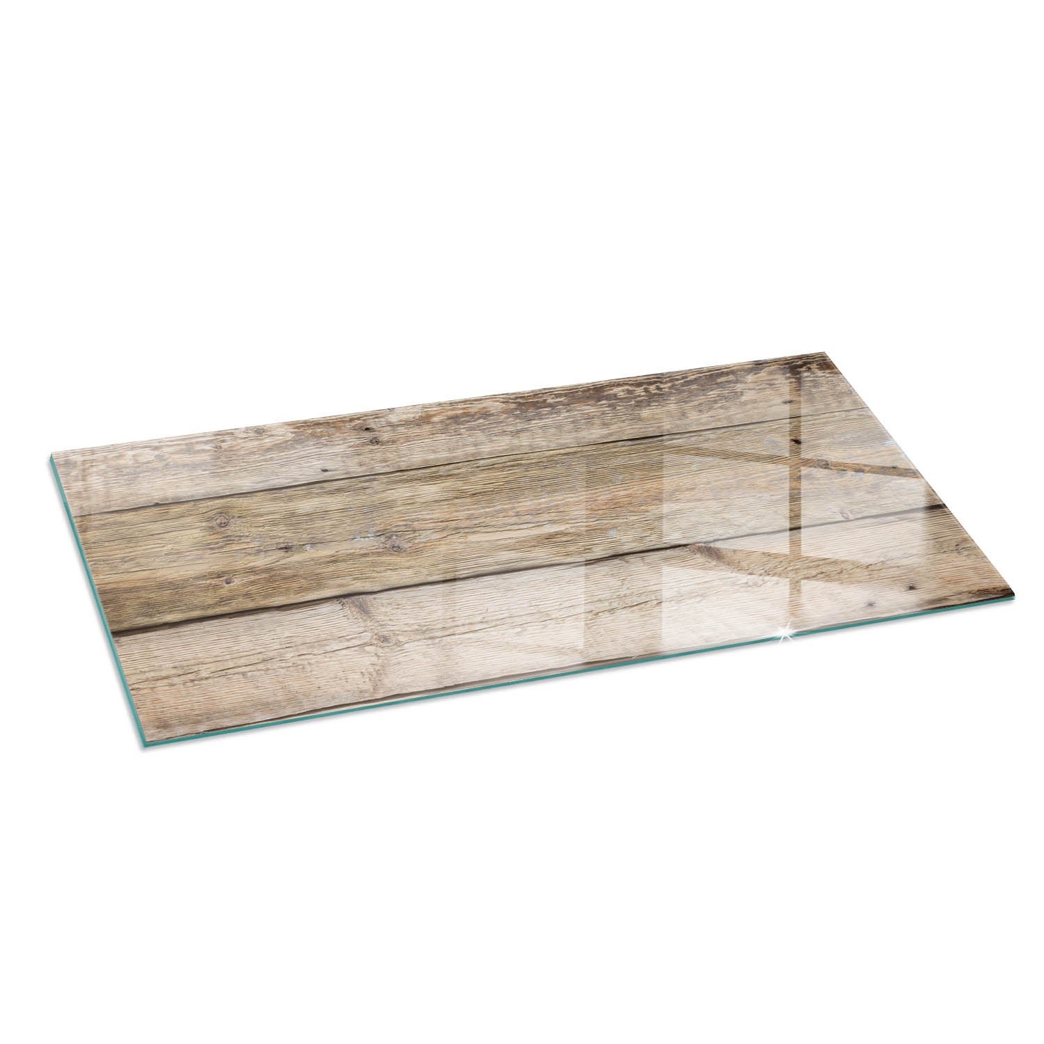 Szkło hartowane na podłogę pod kominek - 125x50 cm - Deska drewniana w układzie - TULUP