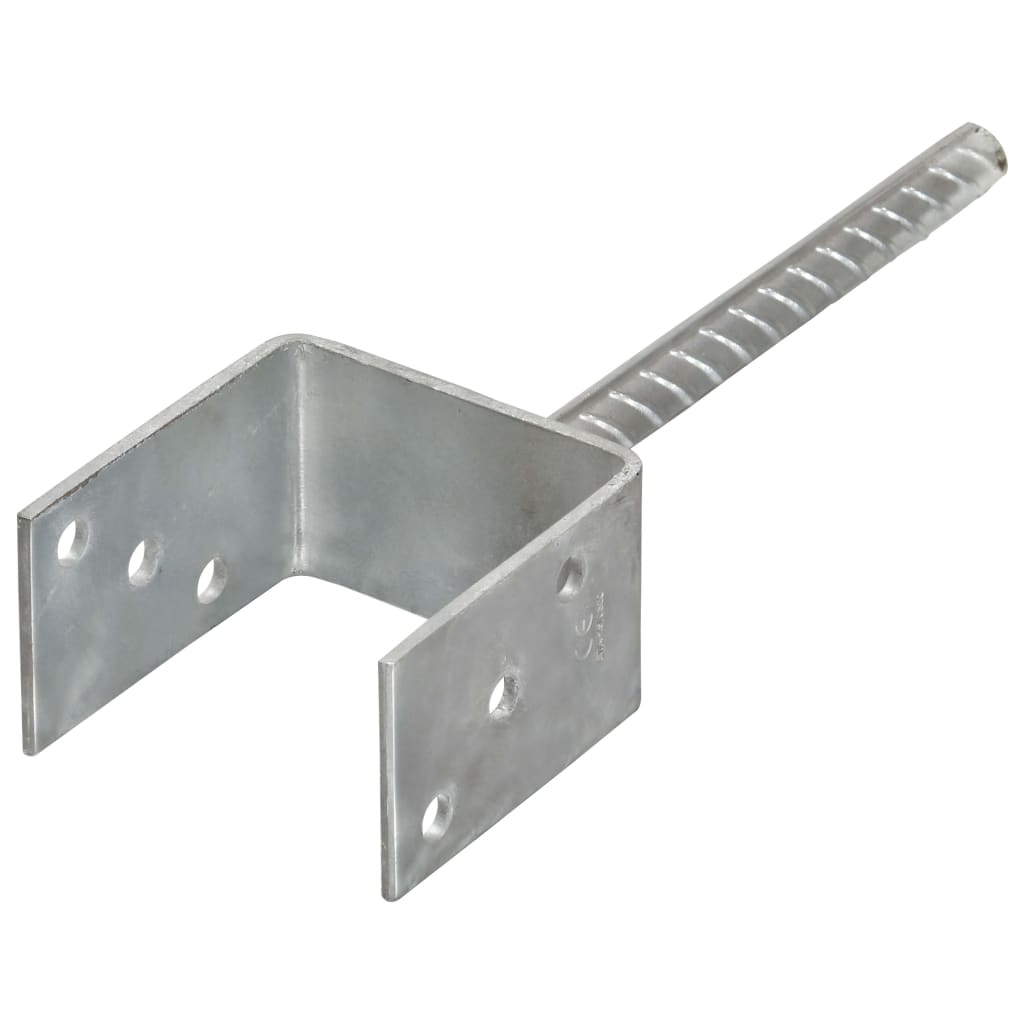 vidaXL Piquets de clôture 6 pcs Argenté 9x6x30 cm Acier galvanisé - 7