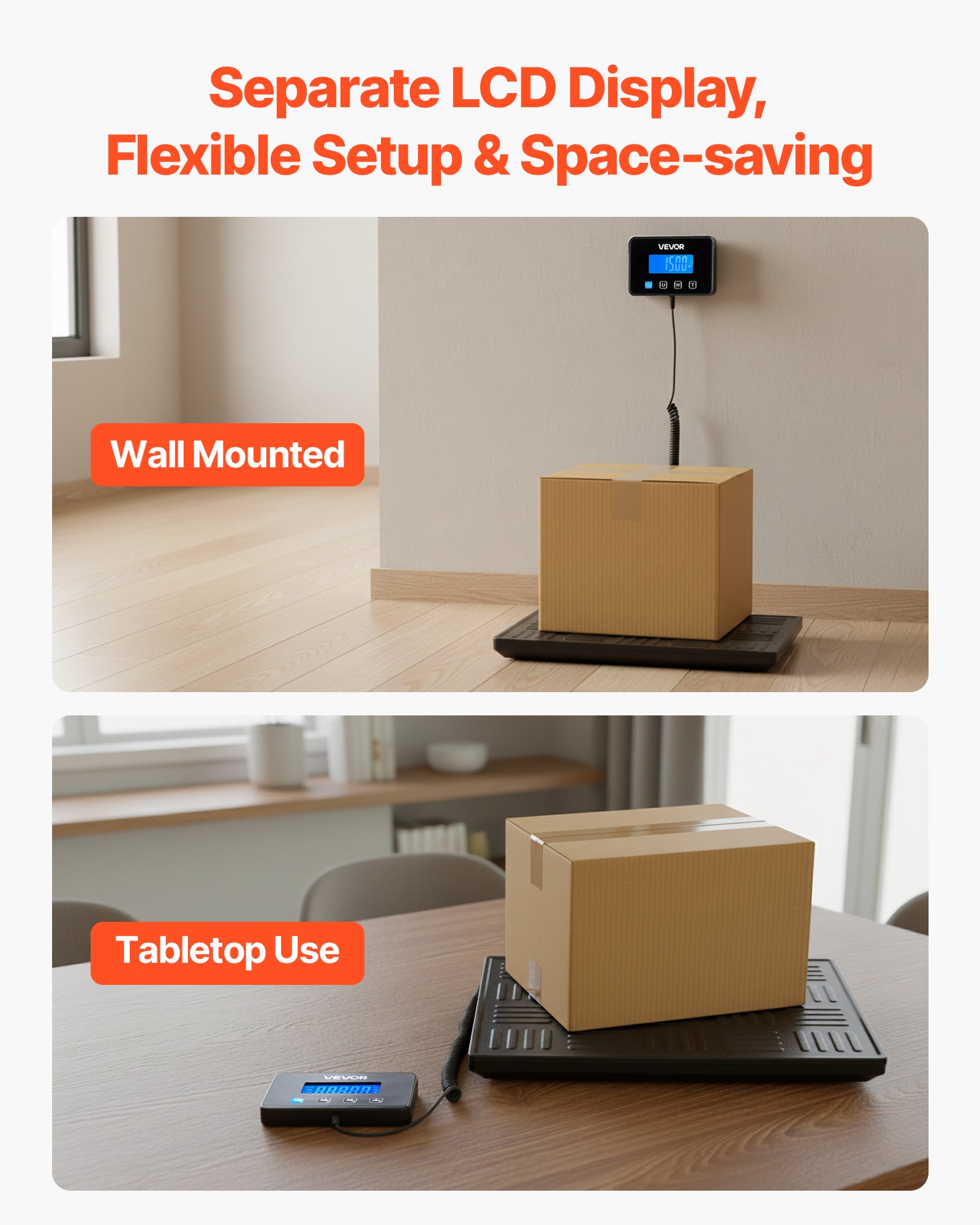 Balance Postale Numérique VEVOR 300 kg Double Précision 60 g–40 kg (20 g) / 40–300 kg (100 g) avec Tare, Maintien, Écran LCD pour Colis, Bagages - 5