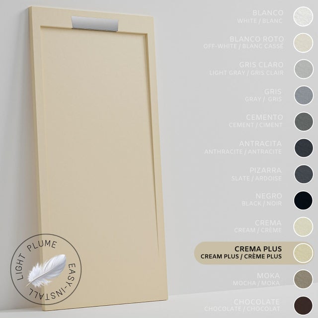 SOULHOME Lekki Brodzik z Żywicy tekstura Łupka – intensywnie kremowy- 110X70- Niski 3cm– Elegancki