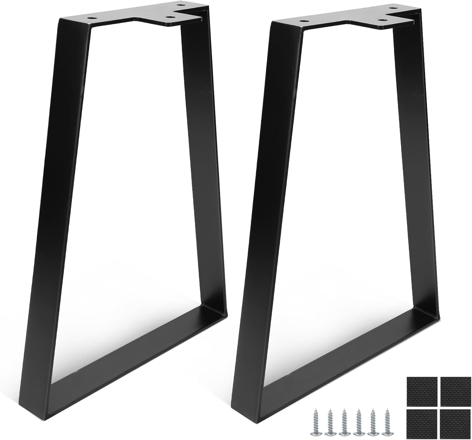 Pachet de 2 picioare metalice trapezoidale negre, 35 cm, stil industrial, pentru măsuță de cafea, birou și accesorii DIY 2buc