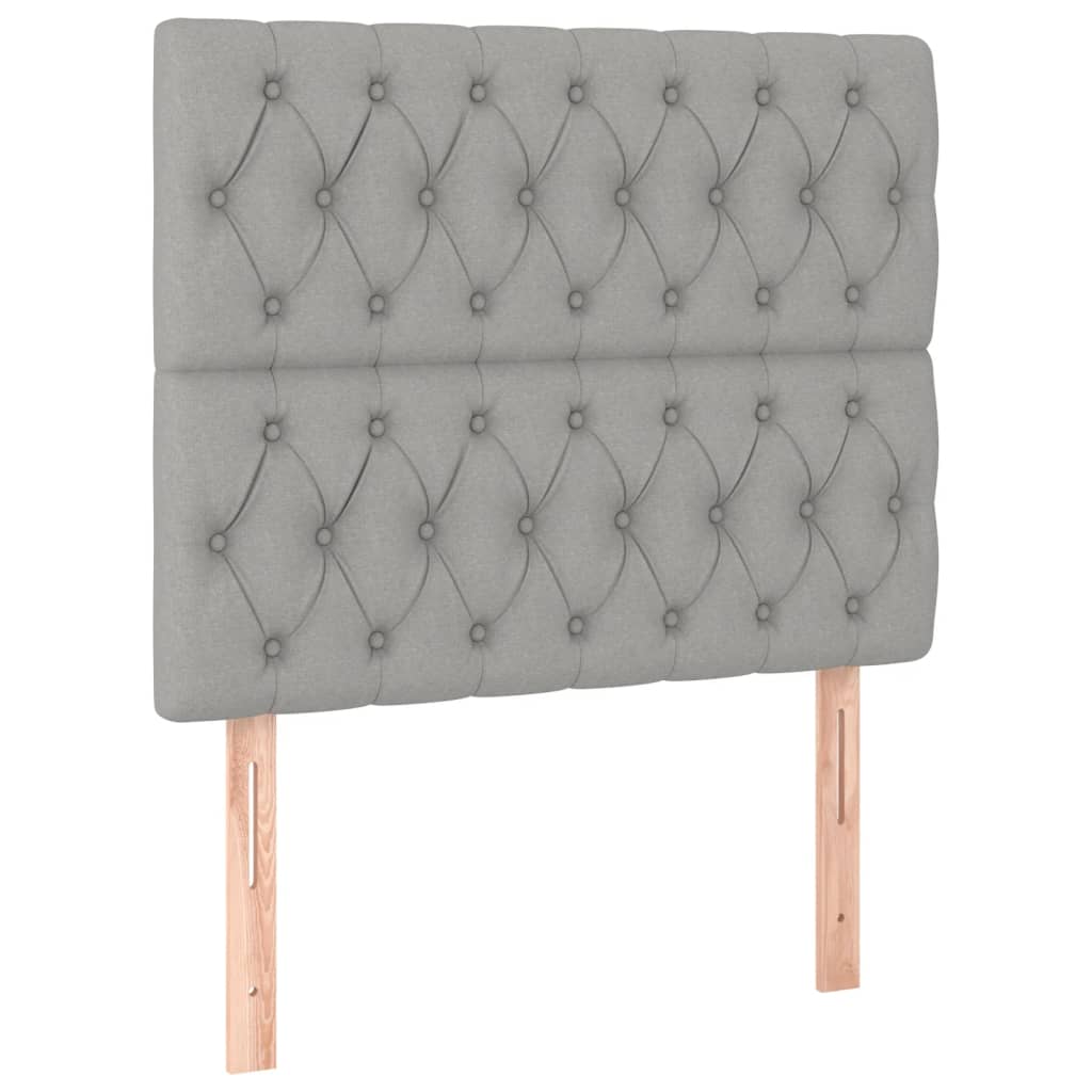 Cadre de lit sans matelas gris clair 100 x 200 cm tissu - 8