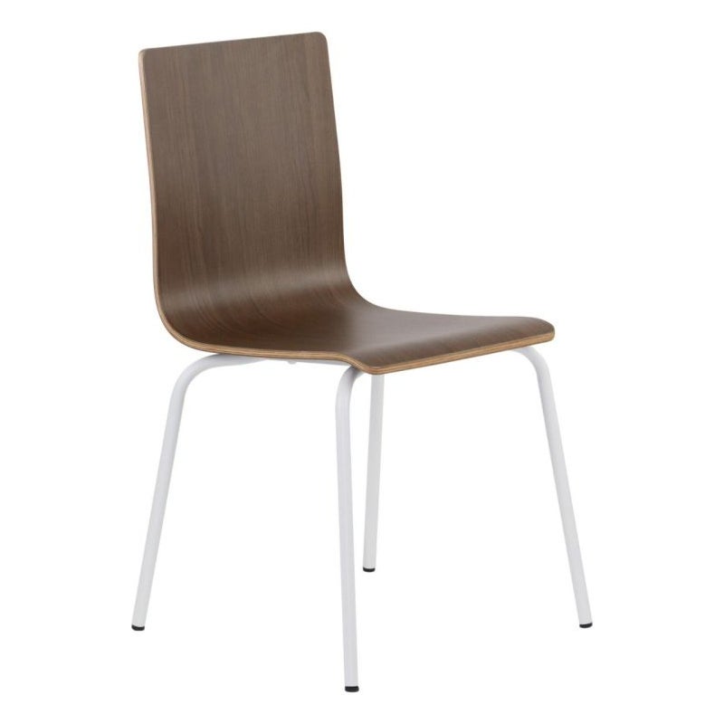 Krzesło ze sklejki laminowanej WERDI B ciemny orzech/białe