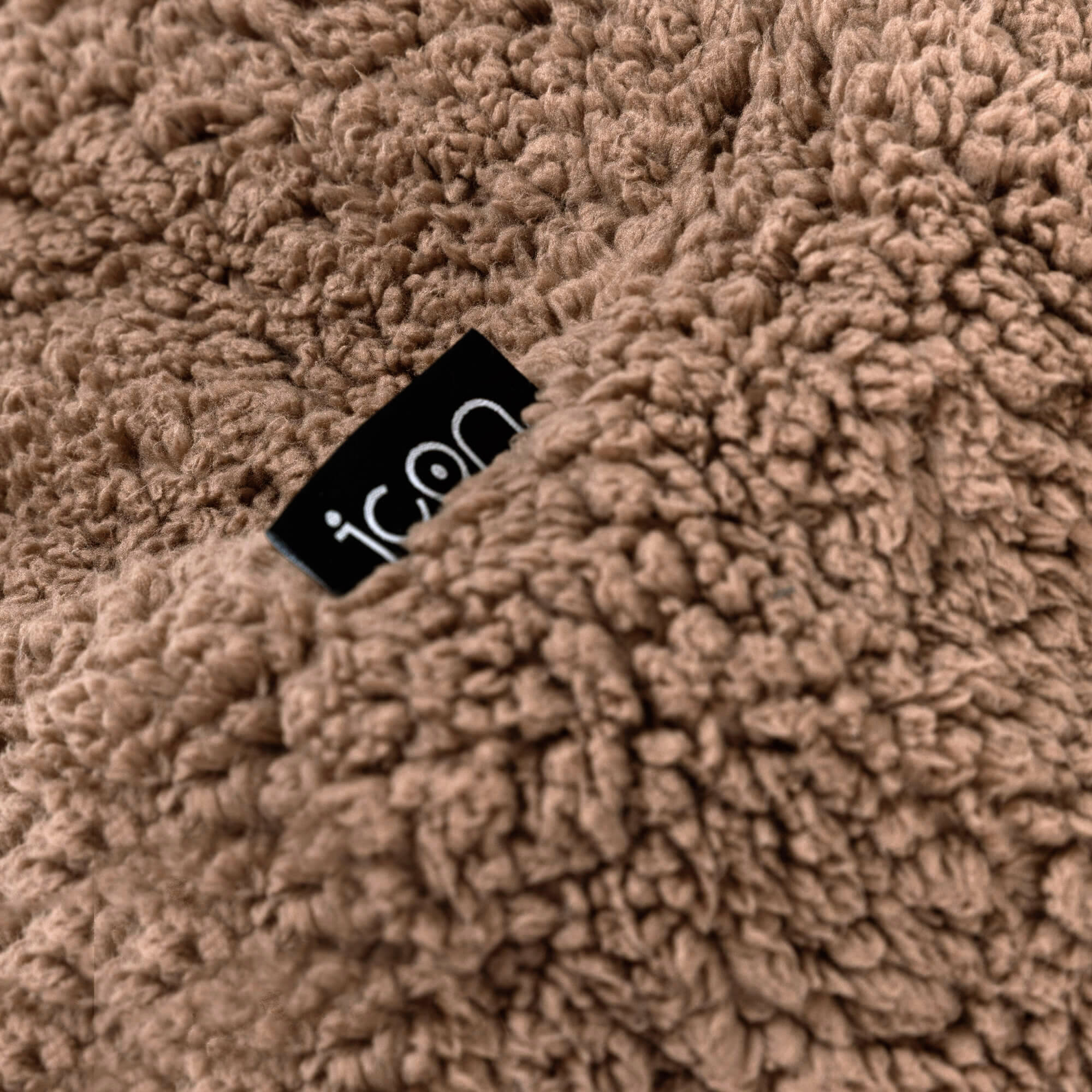 Pouf fauteuil enfant Icon polaire brun moka, chambre, salon, 55x55cm Oeko-Tex® - 7