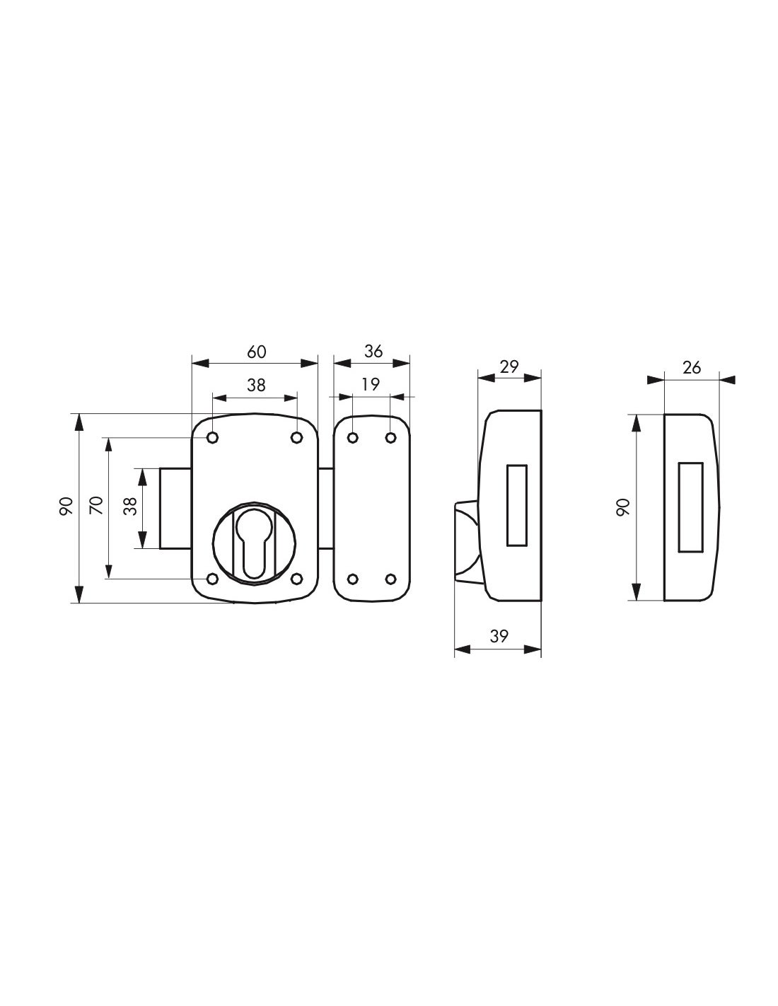 Verrou Mirage THIRARD - pour cylindre profil européen - 003910 - 3