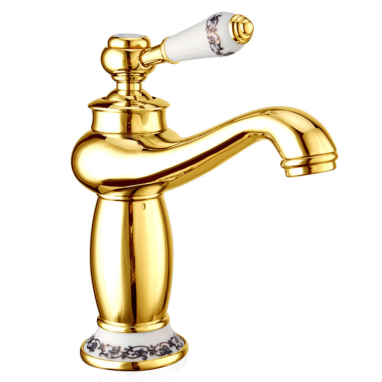 Bateria umywalkowa, bateria łazienkowa, bateria umywalkowa w stylu retro z regulacją ciepłej i zimnej wody - Bez węży doprowadzających wodę