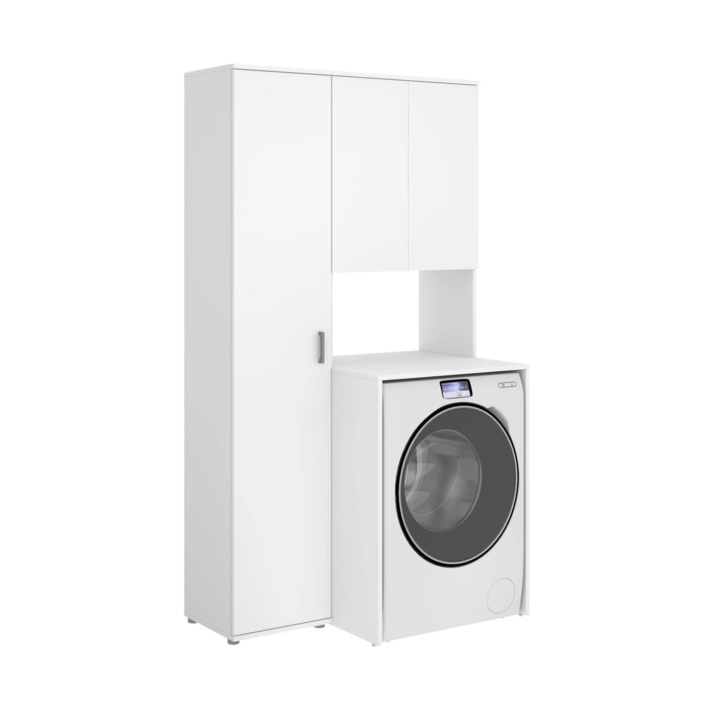 Armario para lavadora con modulo alto y columna auxiliar Fit - Blanco - Homekit - 3