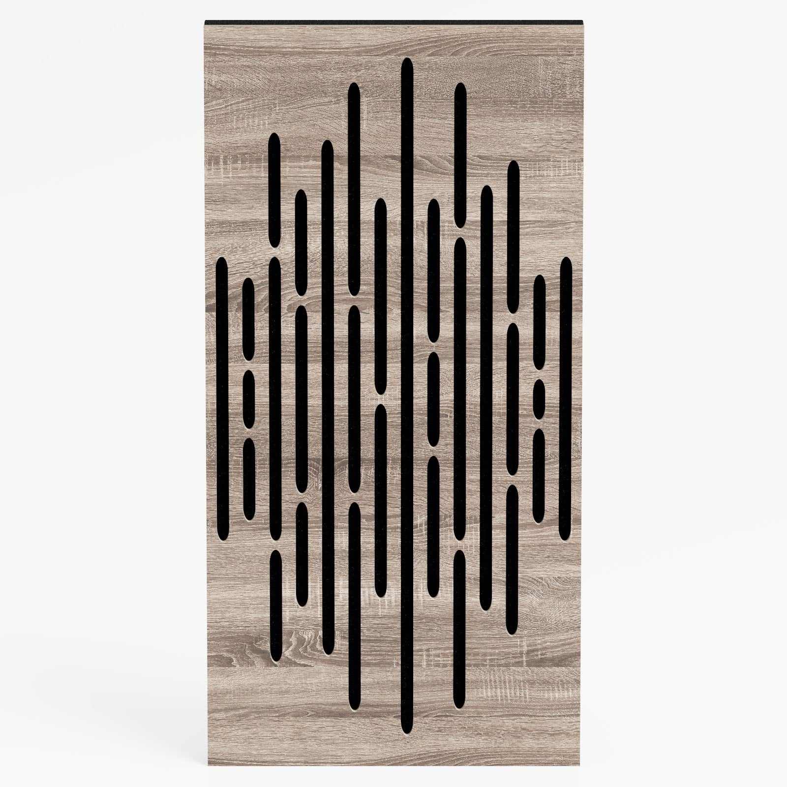Lot de 4 Panneaux acoustiques étroits insonorisants WAVE 50x25x5 cm -0,5 m² surf.totale -MDF perforé laminé et mousse acoustique -Sonoma - 2
