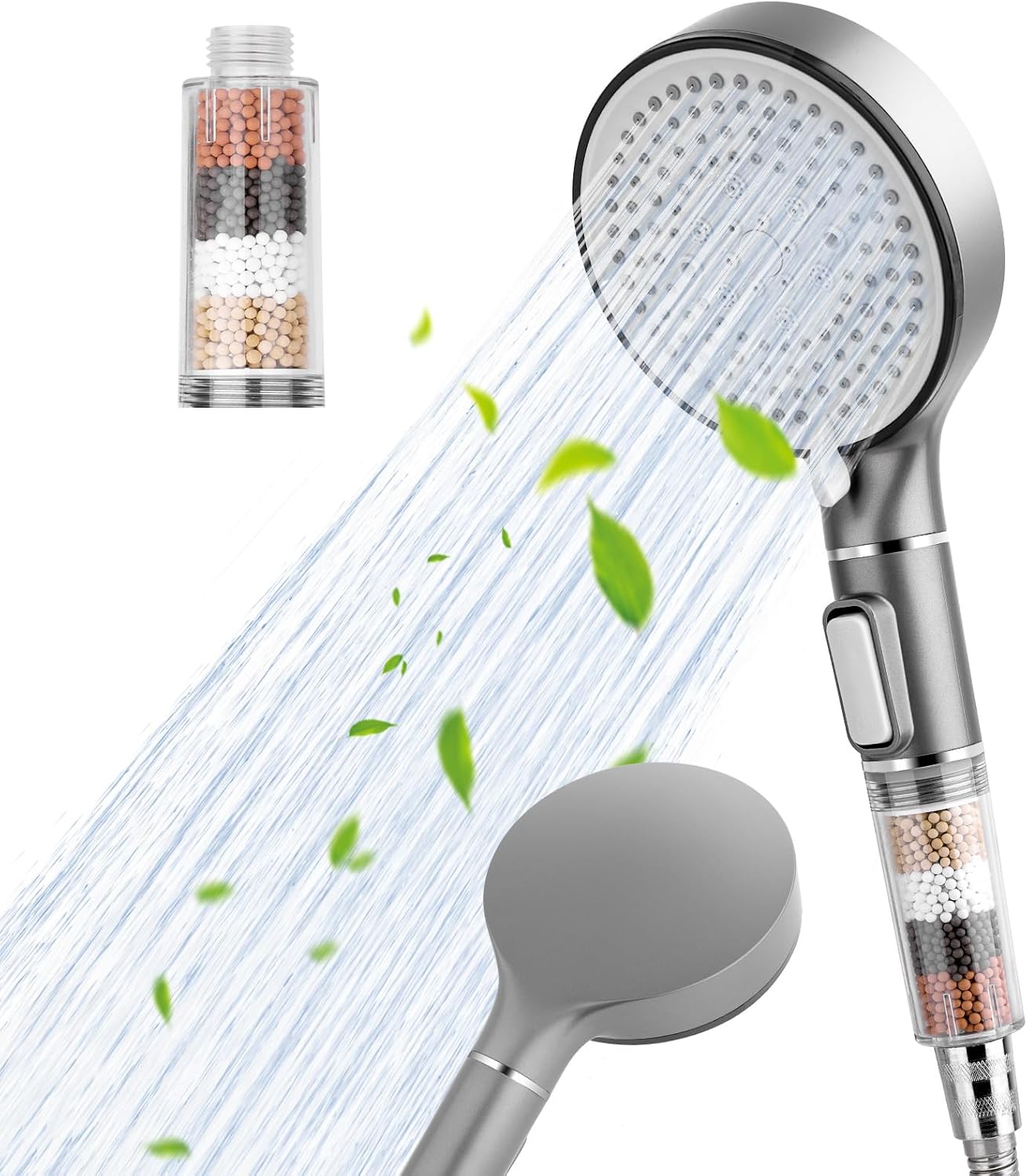 Pomme de douche haute pression avec filtre à eau dure et 5 modes — free download