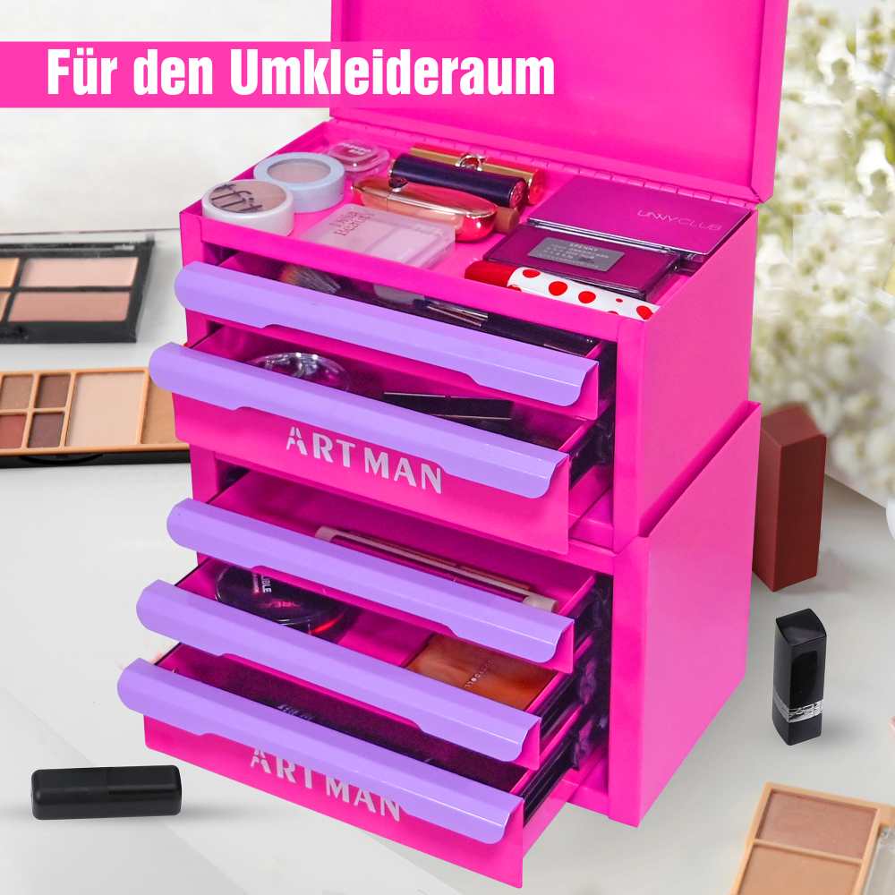 Boîte de rangement empilable 5 tiroirs – Organisateur maquillage multifonction en métal, étanche, design élégant - 7