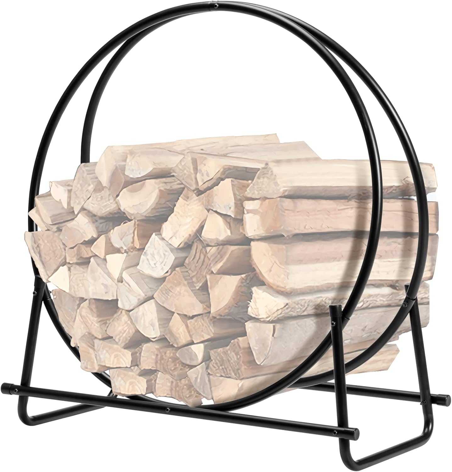 Porte-bûches Métal Noir – 81 Cm De Haut – Solide, 4 Crochets – Neuf