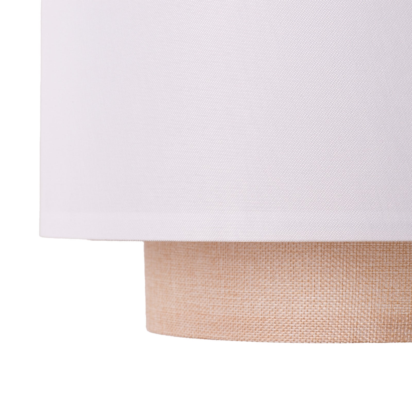 Lámpara Colgante Techo con Pantalla Textil Blanco y Ratan Ø 40 cm 