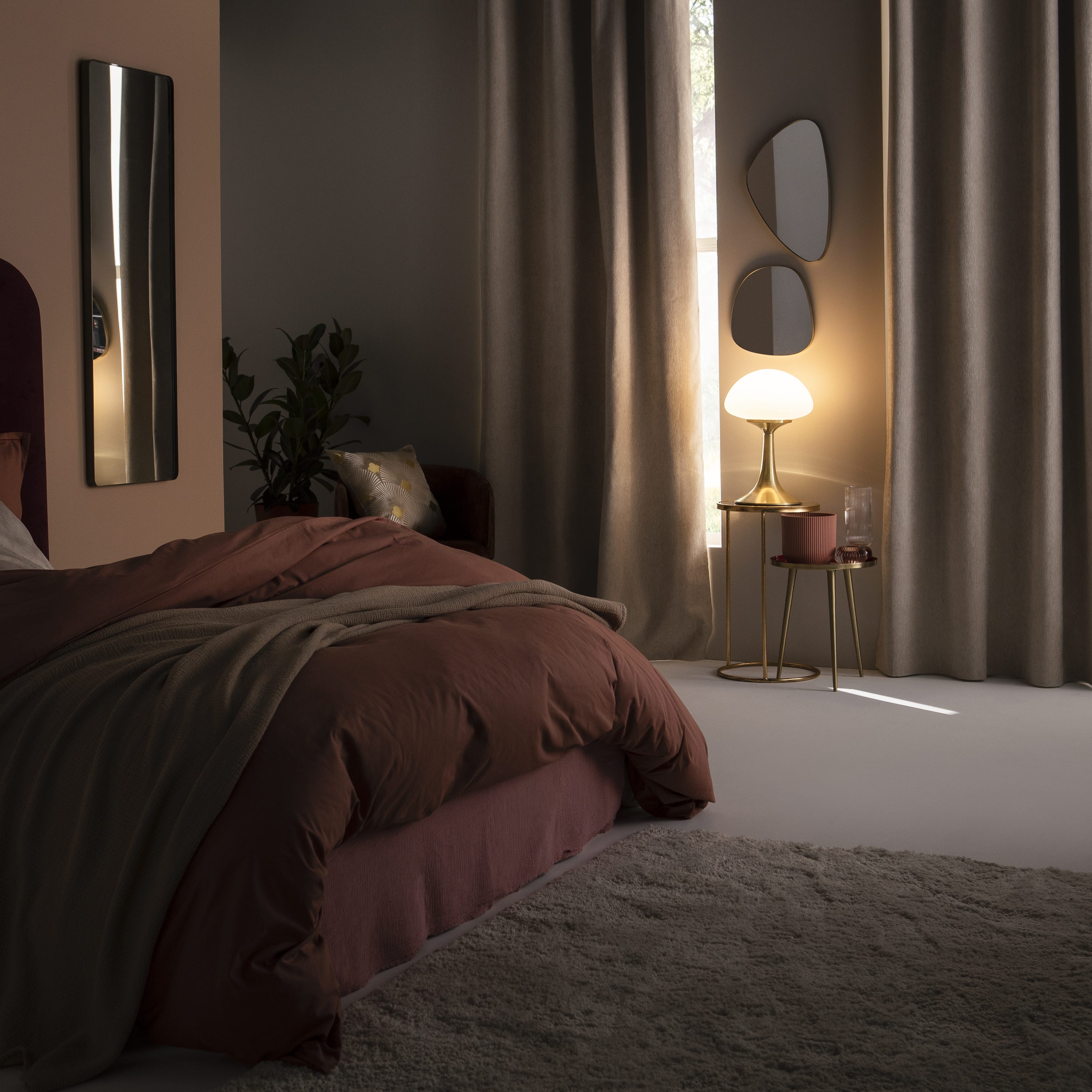 INSPIRE -Tenda termoisolante AURIANE - L.200 x H.280 cm - Velluto ciniglia - Beige - 7
