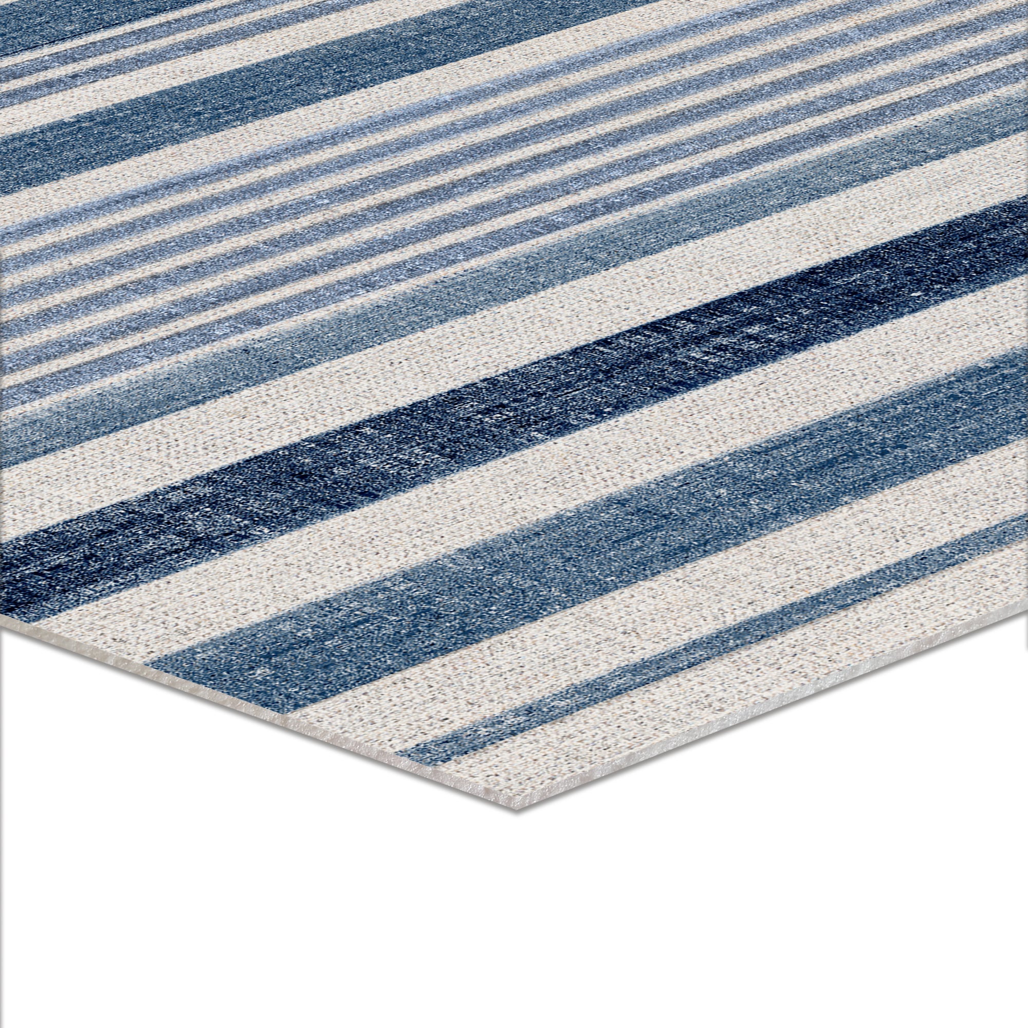 Tapis/ Rayures bleues / 91x152 cm - RECTANGLE/ Créé et fabriqué en France / DADA ART - 2