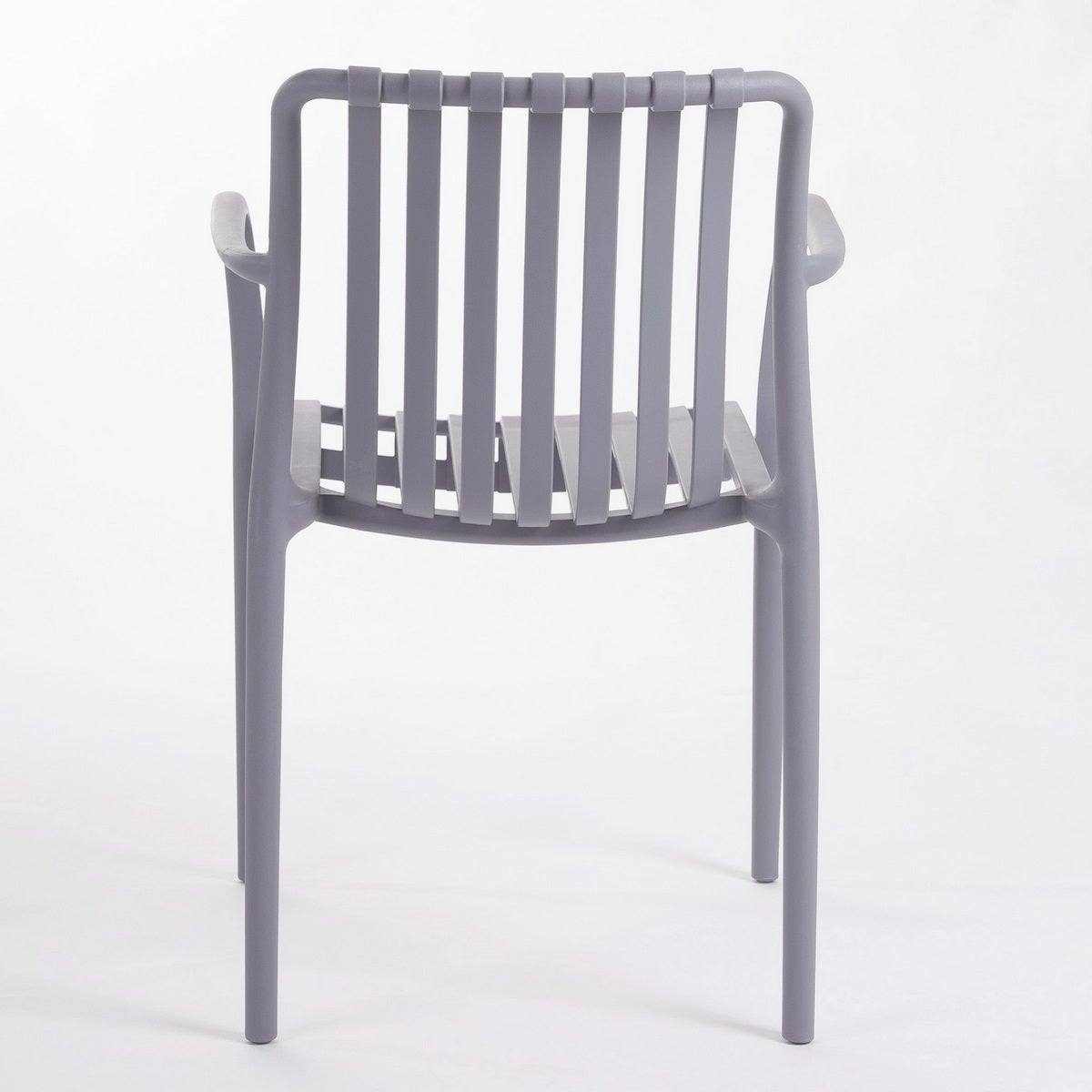 Chaise de jardin empilable deba en polypropylène gris avec accoudoirs MONTY - 4