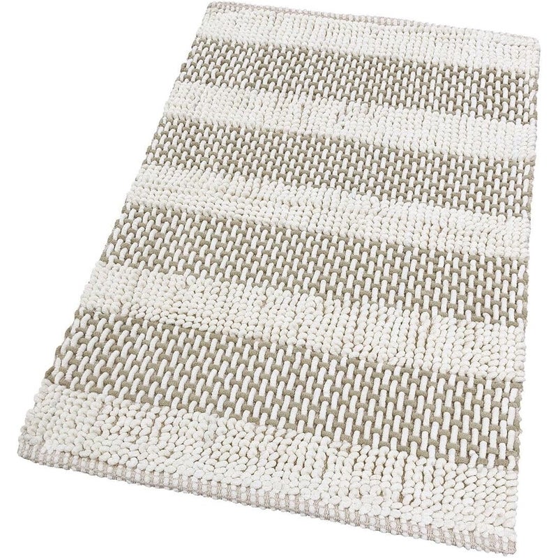 Dywan Do Sypialni Dywanik Przyłóżkowy 50x80 Cm Łazienka Tkana Bawełna Trójwymiarowy Miękki Chłonny Biały