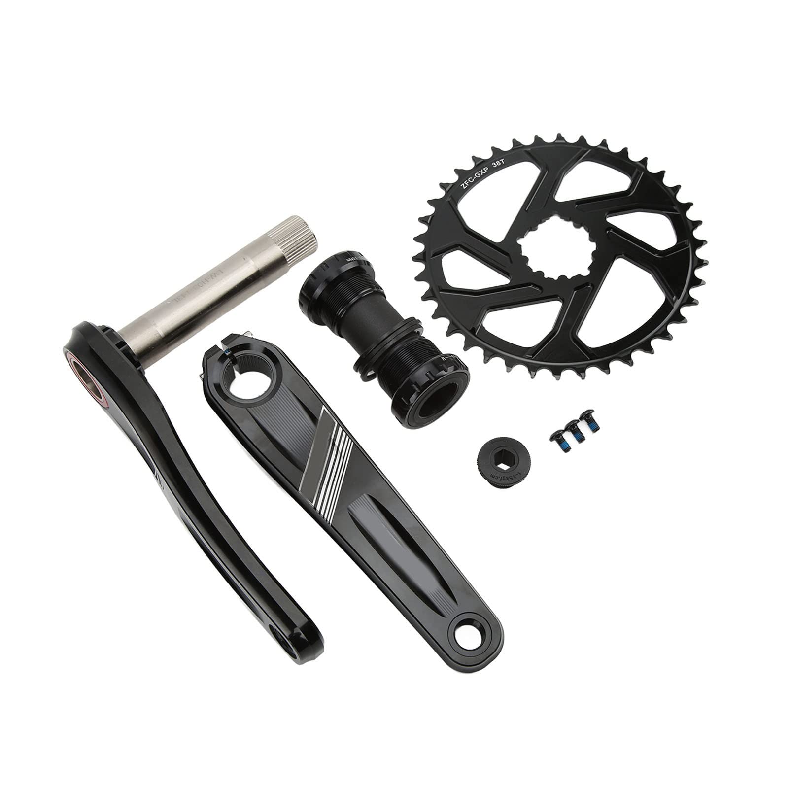 Pédalier de vélo de montagne 24-34-42T plateau triple rond 152 mm carré conique en alliage d'aluminium MTB pédalier (couleur : noir 152 mm, taille : 24-34-42T Pédalier de vélo de montagne 24-34-42T plateau triple rond 152 mm carré conique en alliage d'aluminium MTB pédalier (couleur : noir 152 mm, taille : 24-34-42T