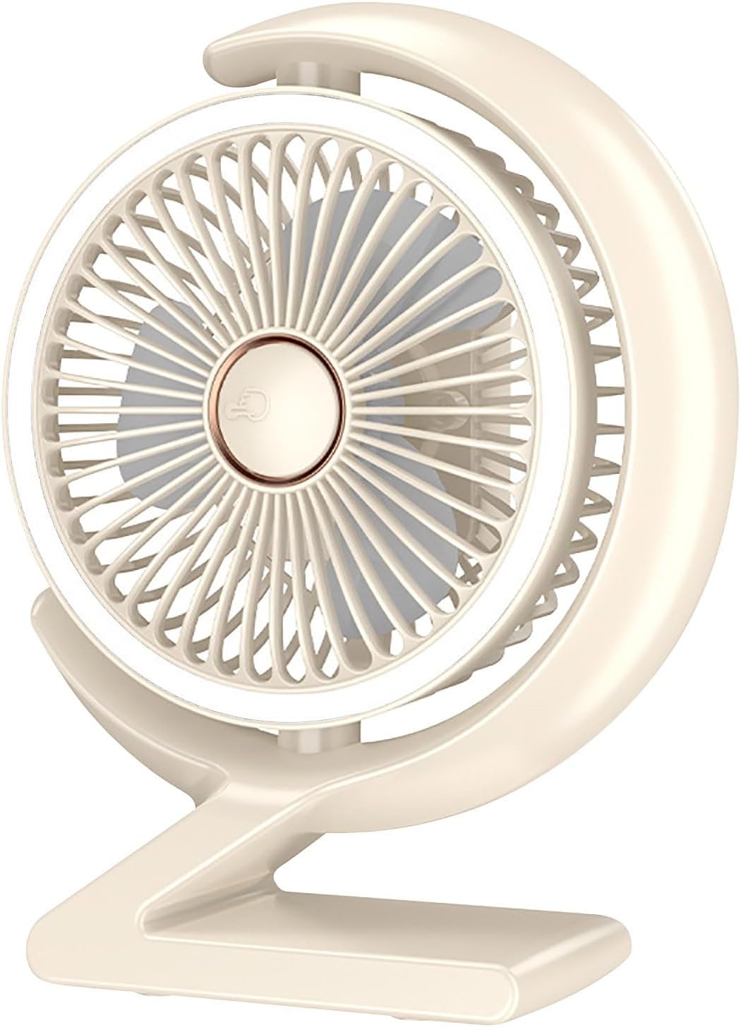 Wentylator stołowy, cichy, przenośny wentylator stołowy, wentylator, lampa stołowa, odpowiedni do sypialni, biura, beżowy