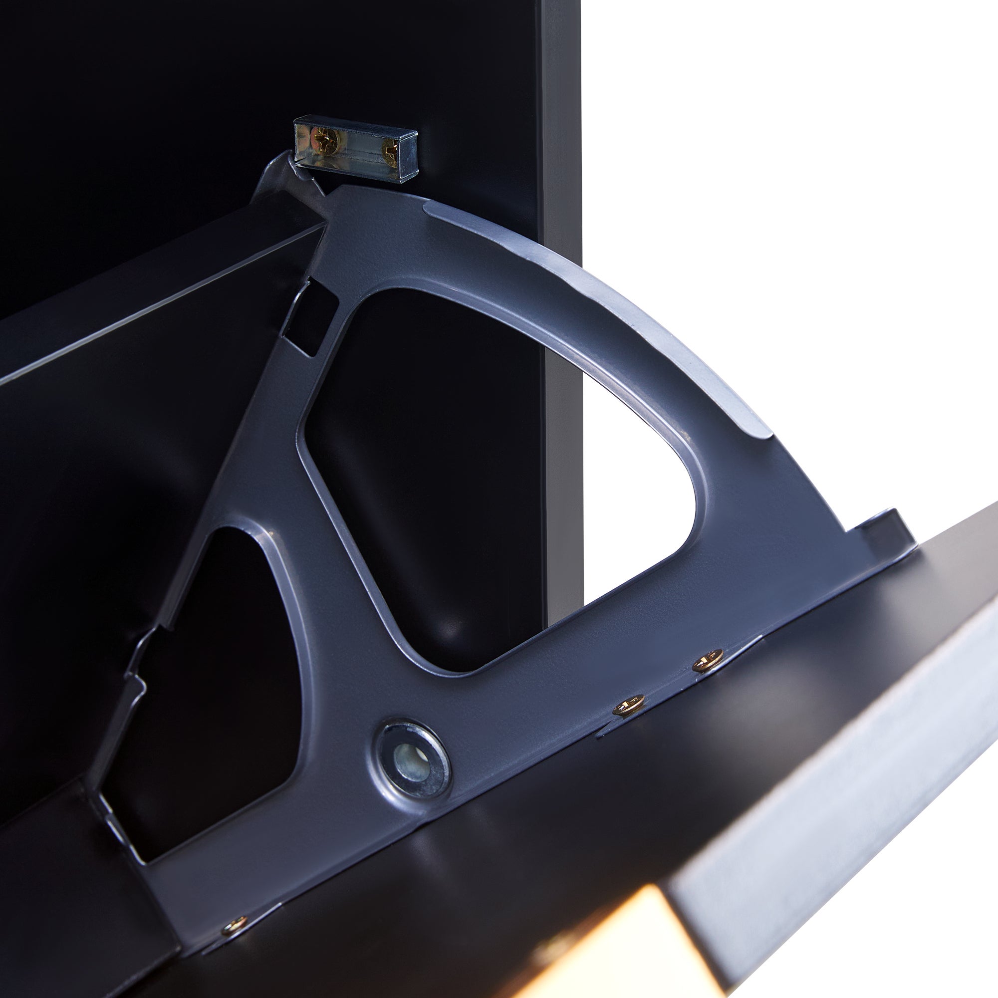 Meuble à chaussures moderne 60x24x114cm - 3 portes abattants - Noir - 8