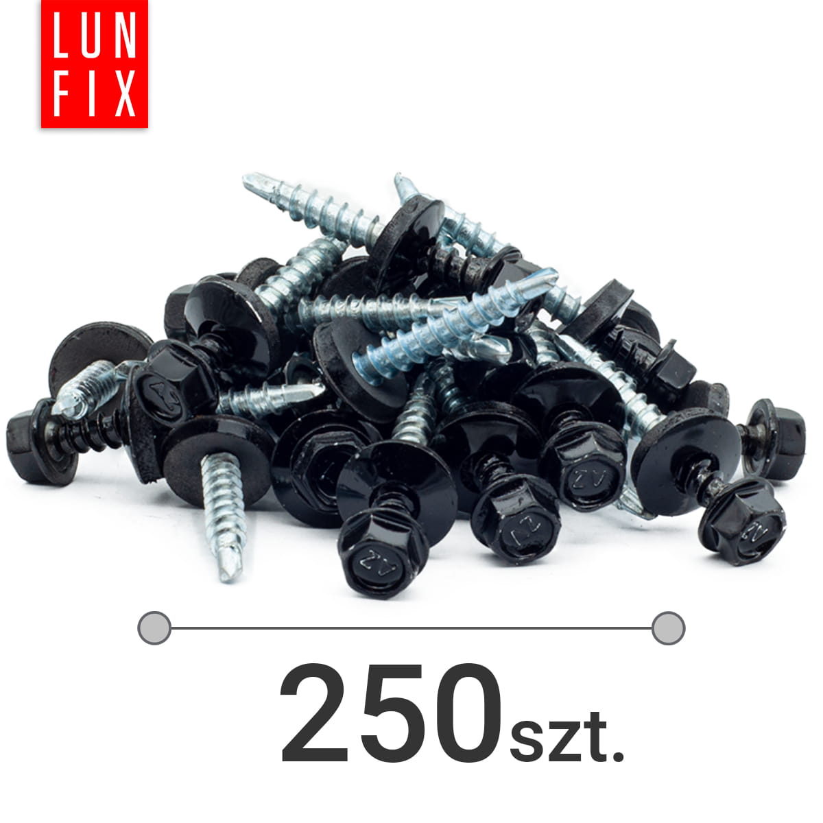 Blachowkręty wkręty farmerskie 4,8x25mm RAL905 czarny 250szt. - 6
