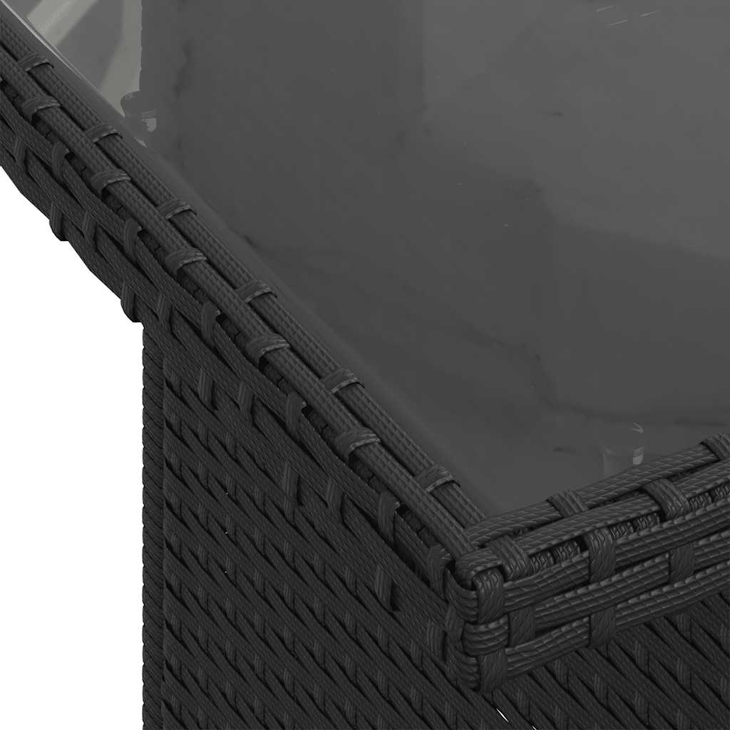 Conjunto de móveis de jardim de 5 peças e almofadas de vime sintético preto - COMFORTXL - 9